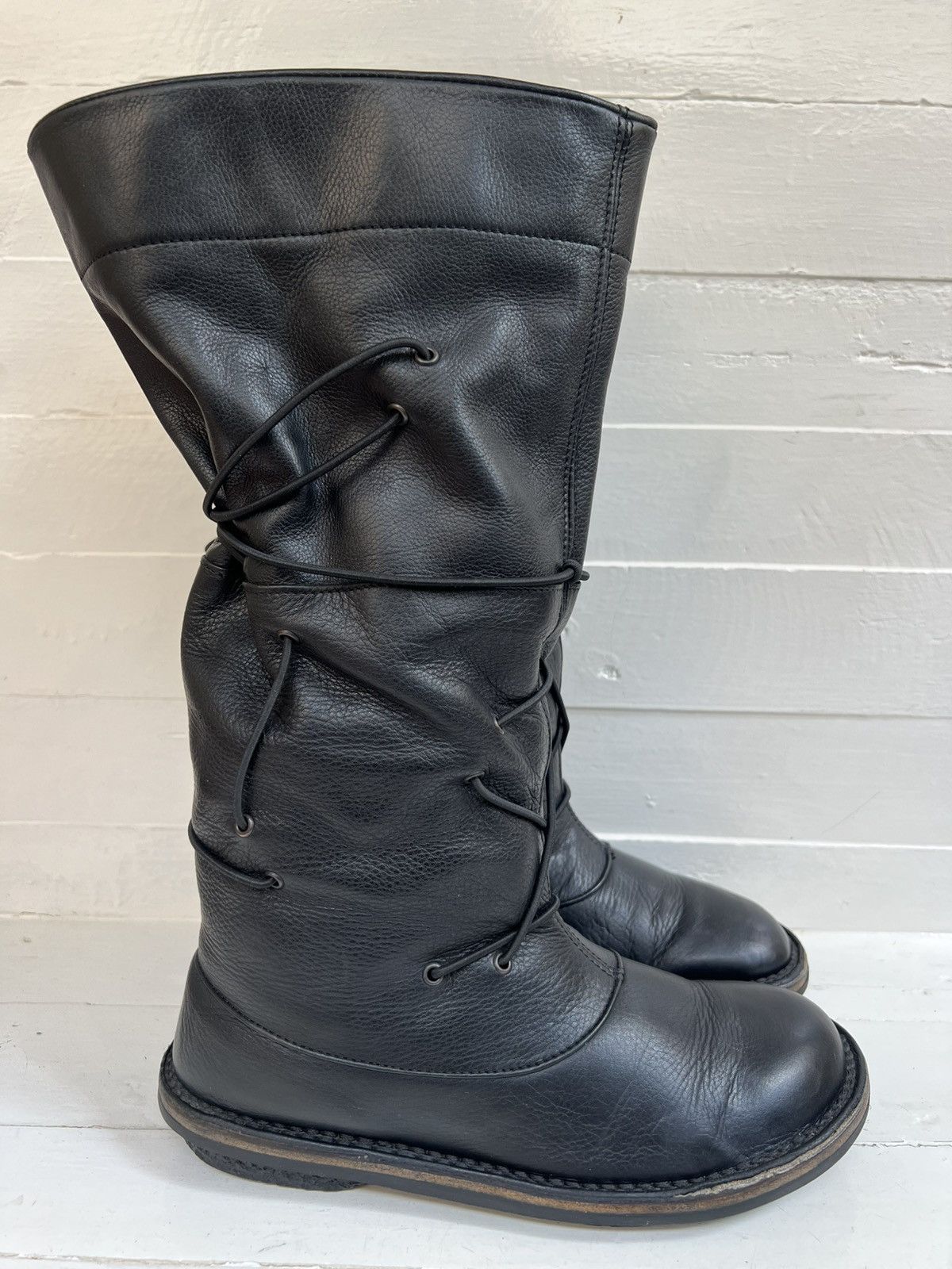 Trippen Trippen Hysterie Black Leather Slouchy Tall Boot Gothic Punk Size US 7 / IT 37 - 6 Thumbnail