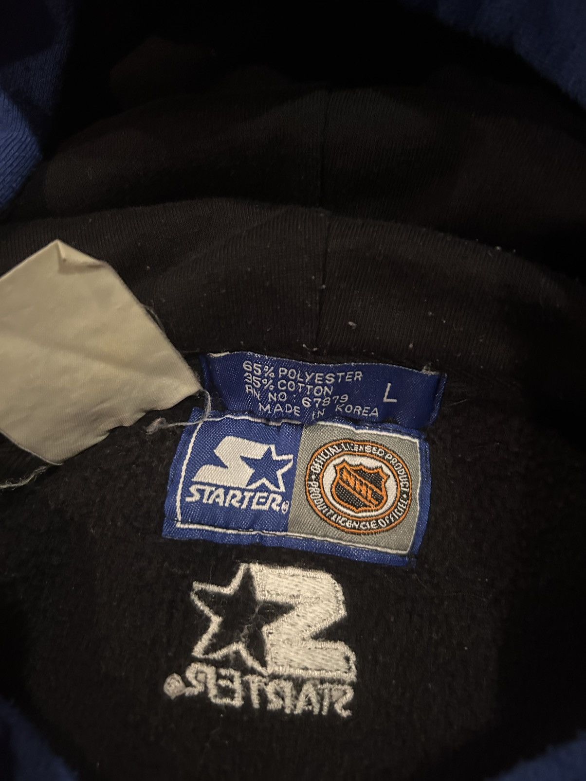 Starter Rangers Starter Double Hood vintage sweatshirt Size US L / EU 52-54 / 3 - 4 Thumbnail