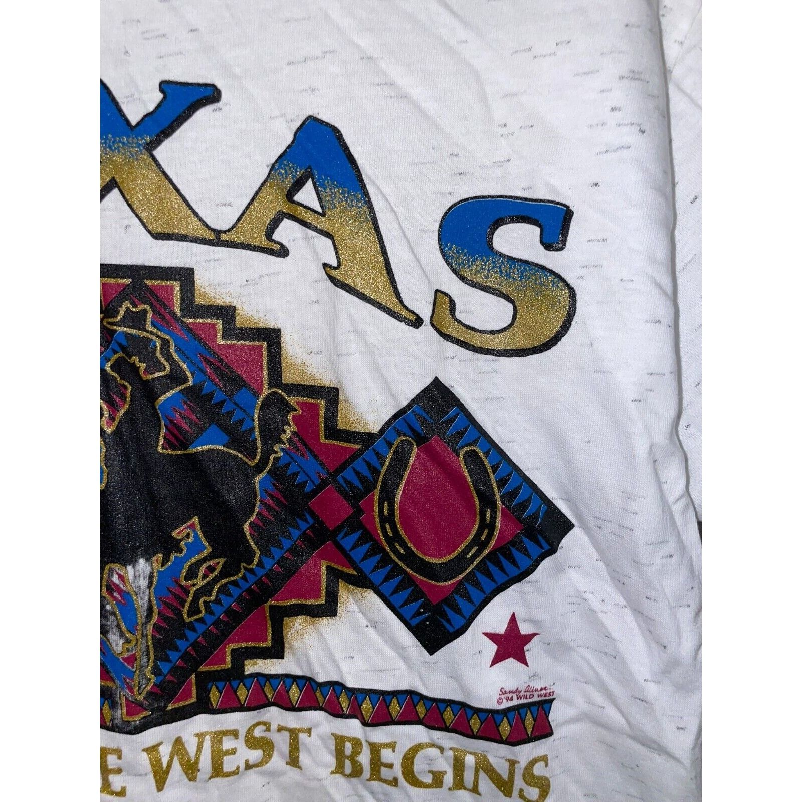Vintage Vintage Texas Shirt Where The West Begins Cowboy Tee 90s Size US M / EU 48-50 / 2 - 4 Thumbnail