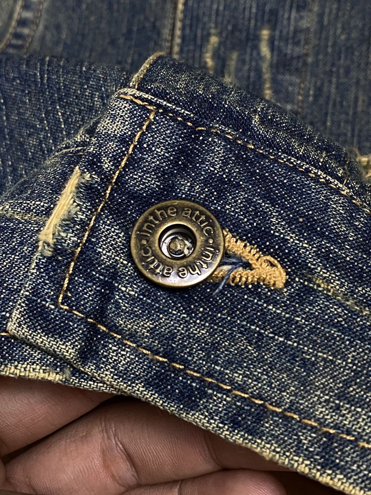 In The Attic In The Attic Japan Mud Wash Denim Jacket Punk LGB Style 🕷️ Size US M / EU 48-50 / 2 - 12 Thumbnail