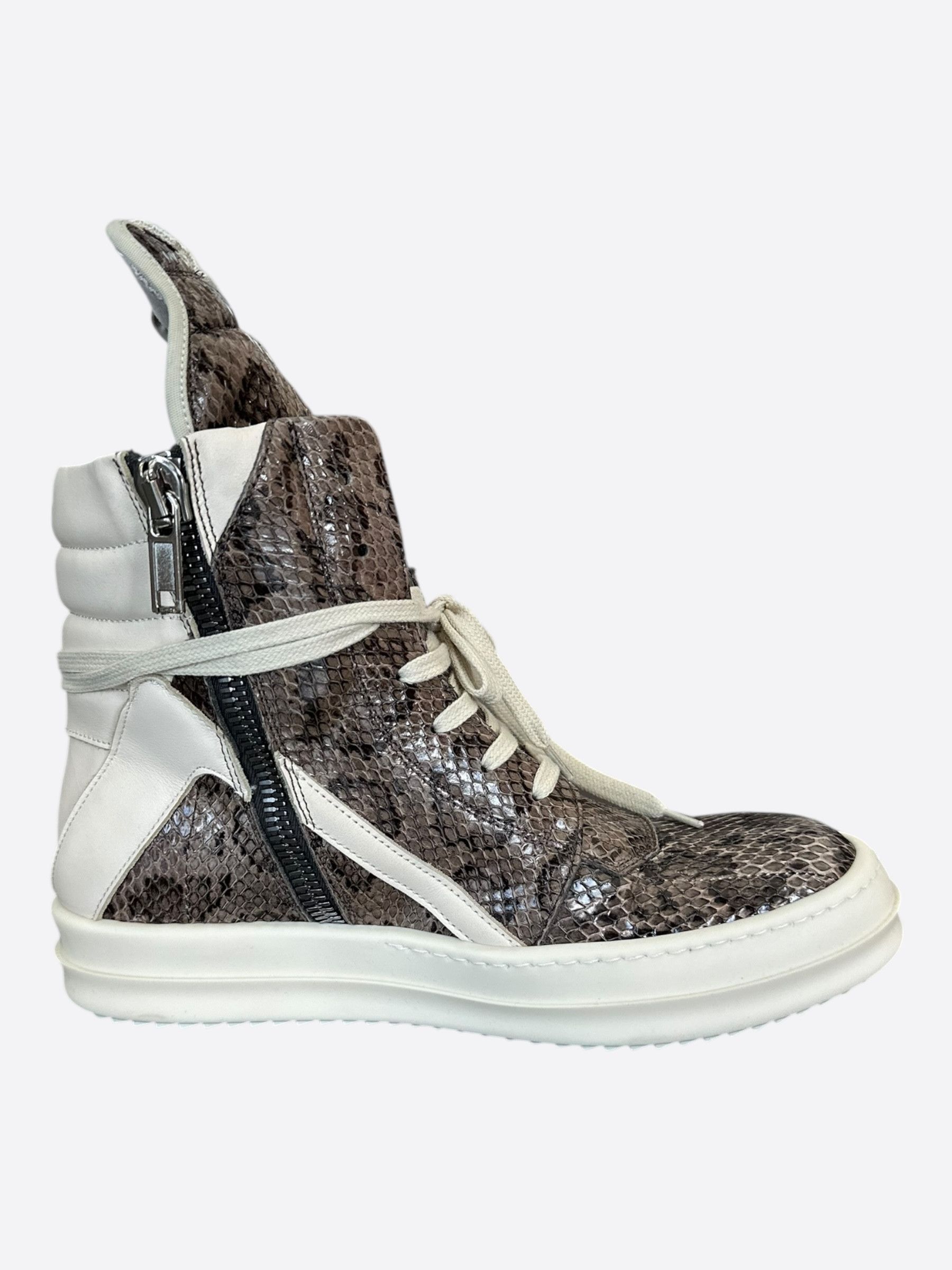 Rick Owens Rick Owens Python & White Women's Geobaskets Size US 6 / IT 36 - 5 Thumbnail