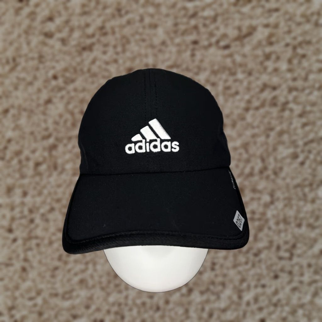 Adidas ADIDAS Hat Baseball Cap Strap Back One Size Black Poly Spandex Climalite Outdoor Sports Logo Mens Size ONE SIZE - 1 Thumbnail