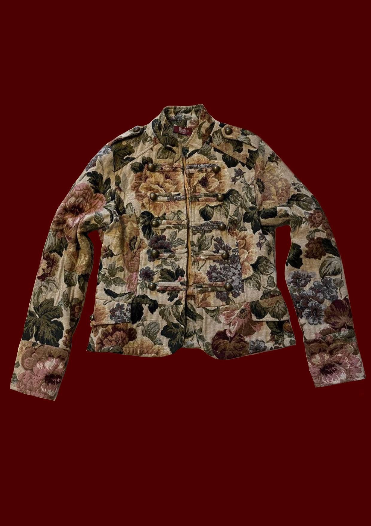 Hedi Slimane Vintage Floral Napoleon Jacket Size US XS / EU 42 / 0 - 1 Thumbnail