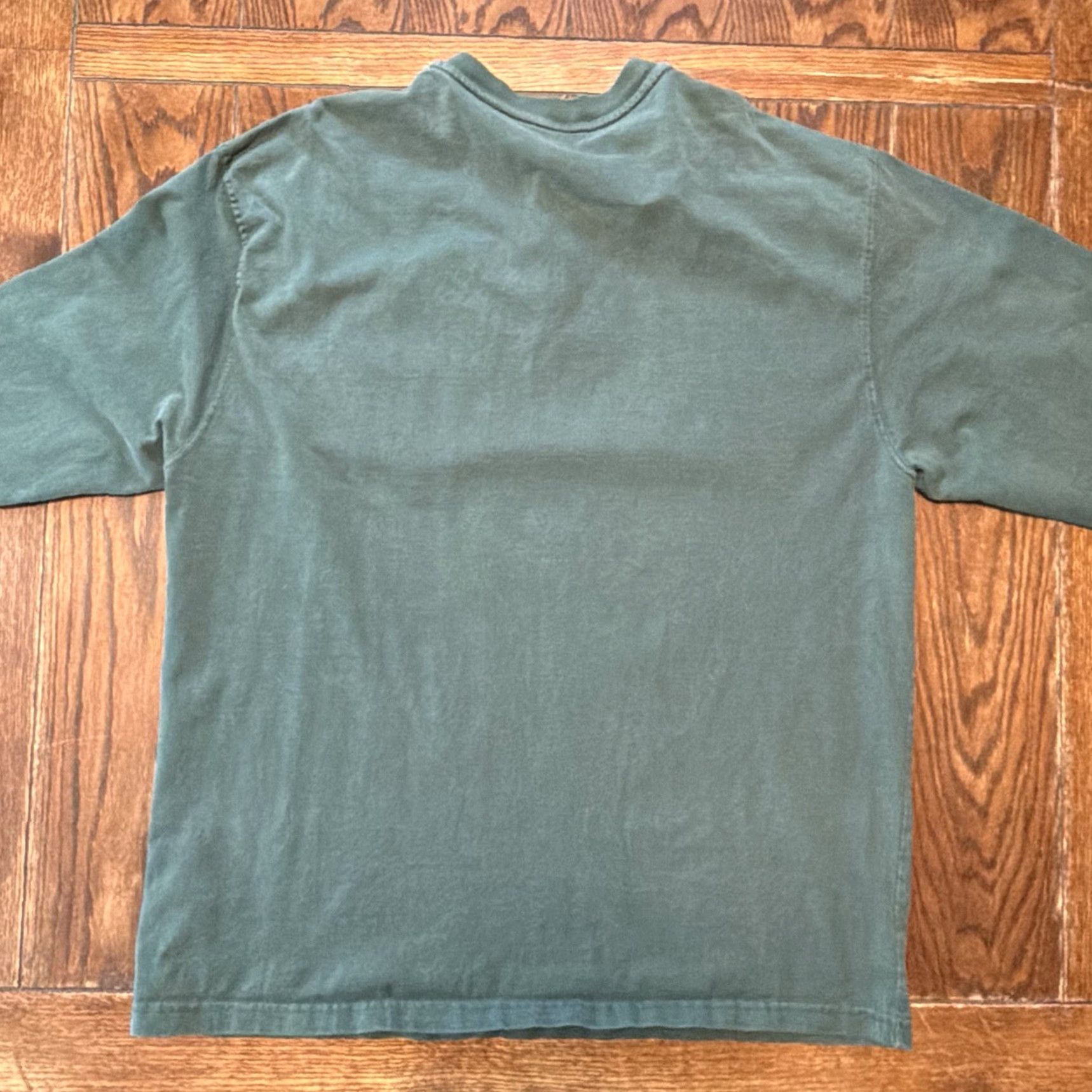 Carhartt VINTAGE Carhartt K128 Mens XL Hunter Green Henley Shirt Long Sleeve Button Fade Size US XL / EU 56 / 4 - 6 Thumbnail