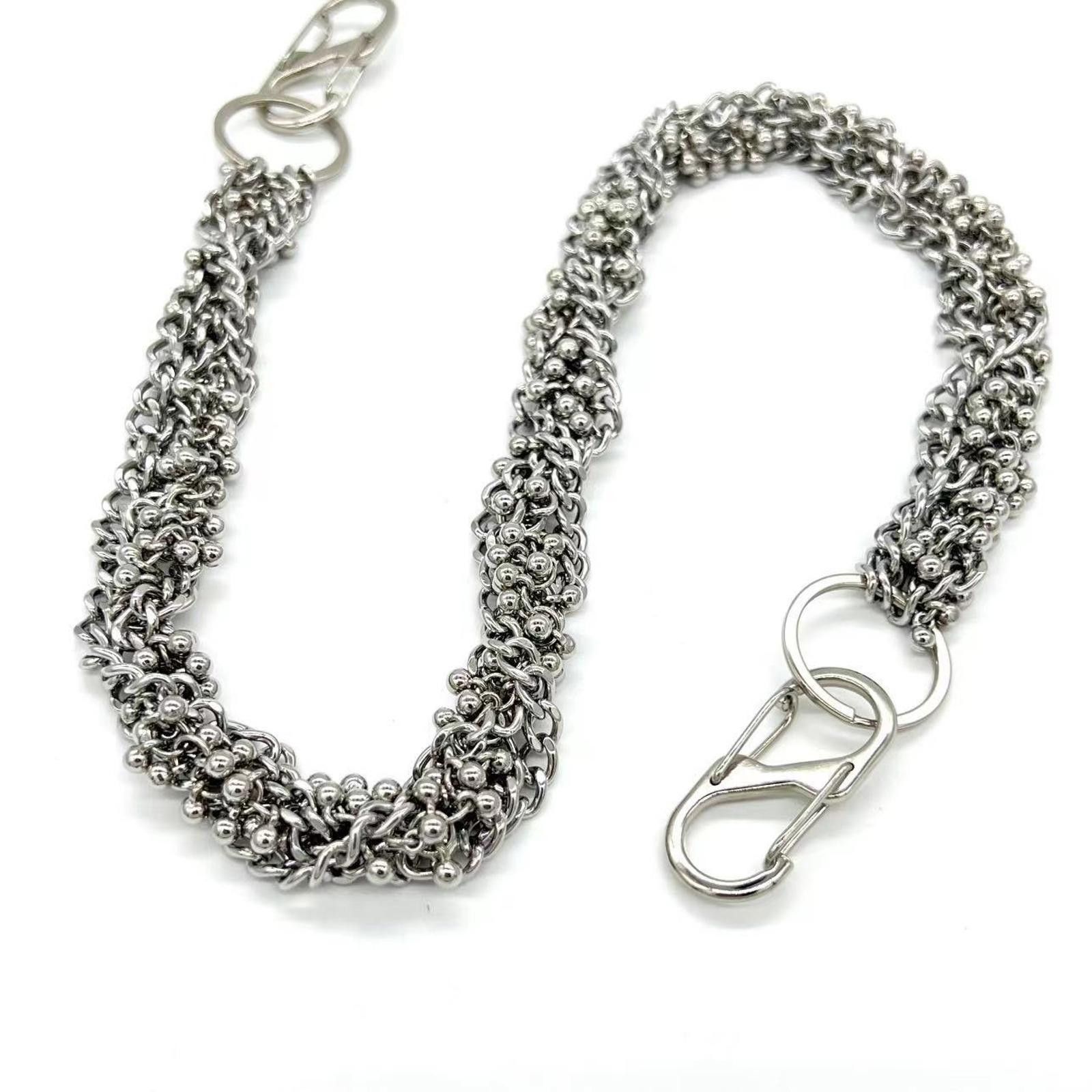 Jewelry Silver Twisted Wallet Chain, Men's Accessory Chain Size ONE SIZE - 4 Thumbnail