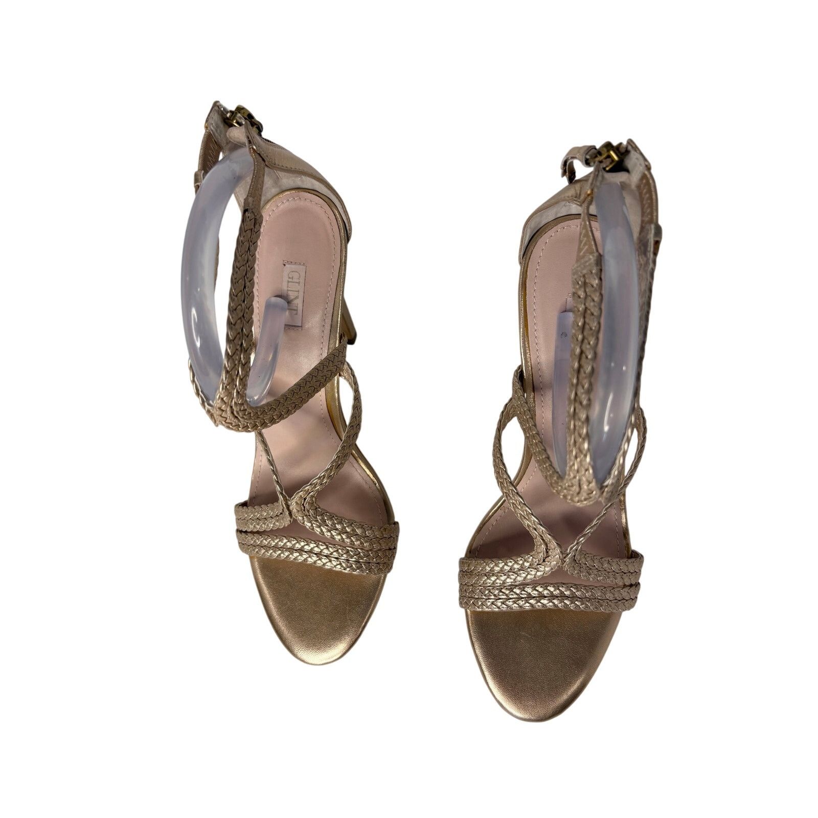 Other Glint Gold Braided Strappy Heel Stiletto Sandals Shoes 8.5M Size US 8.5 / IT 38.5 - 6 Thumbnail
