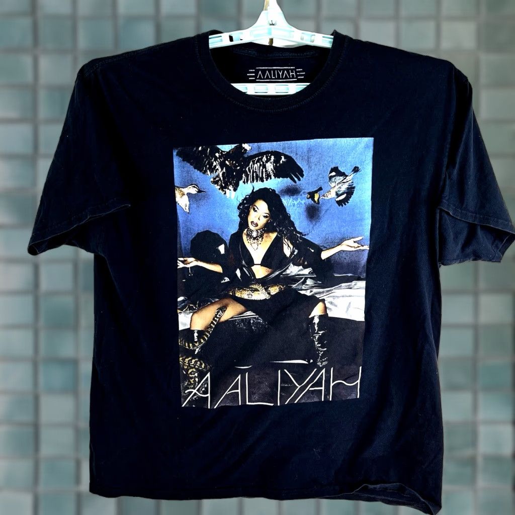 Ripple Junction VINTAGE Ripple Junction Aaliyah T-Shirt Adult Large Black Music 90s Fan Size US L / EU 52-54 / 3 - 1 Thumbnail