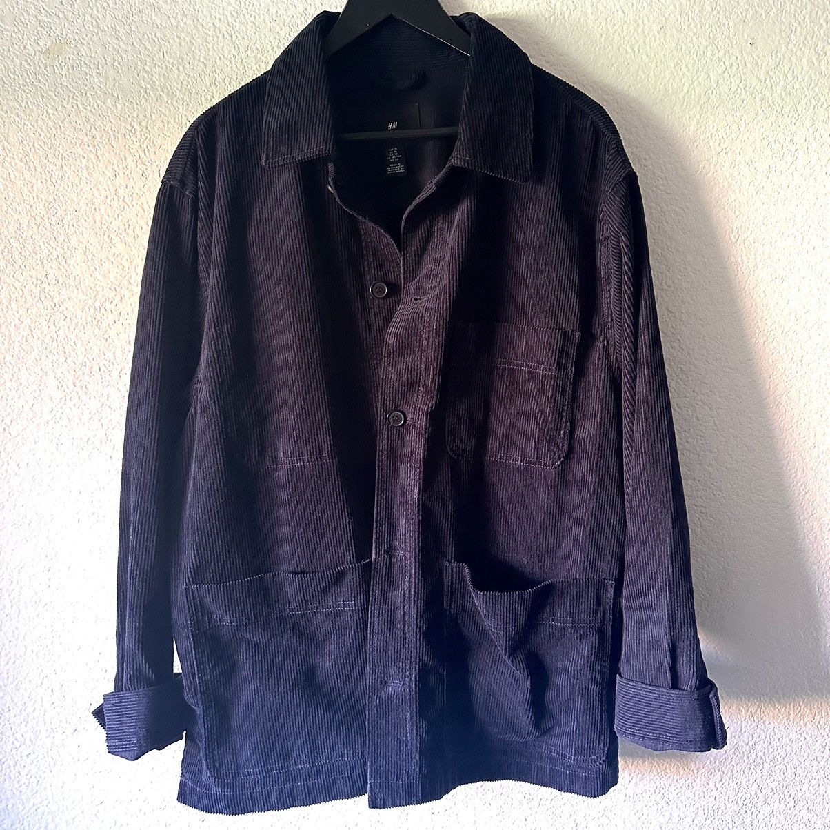 H&M H&M Navy Blue Corduroy Work Jacket Size US XL / EU 56 / 4 - 1 Thumbnail