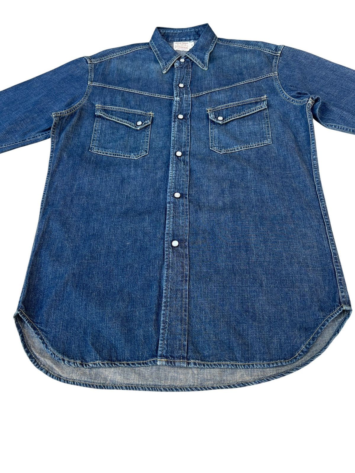 Levi's Vintage 2000 Levi’s Longhorn Snap Button Denim Western Shirt Size US L / EU 52-54 / 3 - 7 Thumbnail