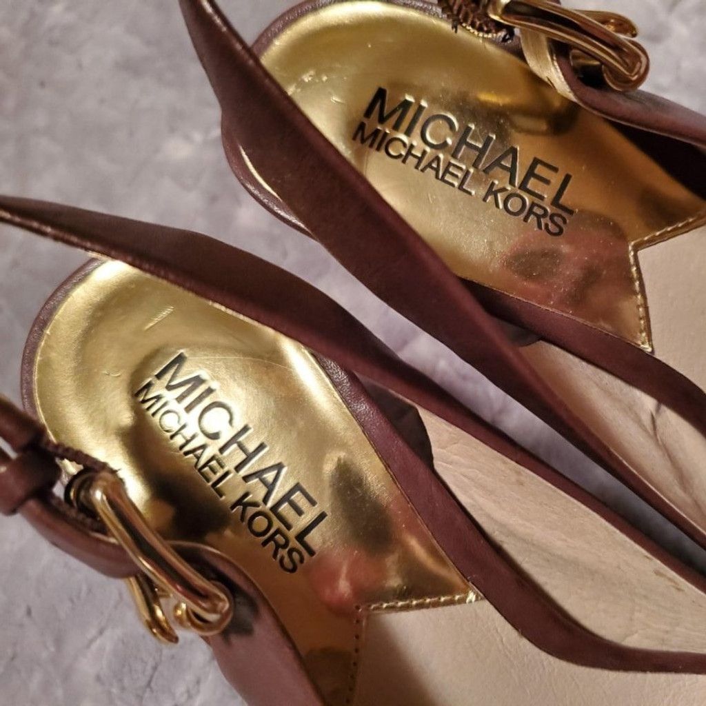 Michael Kors 🌸Michael Kors Snakeskin Slingback Heels! Size 6.5 Size US 6.5 / IT 36.5 - 5 Thumbnail
