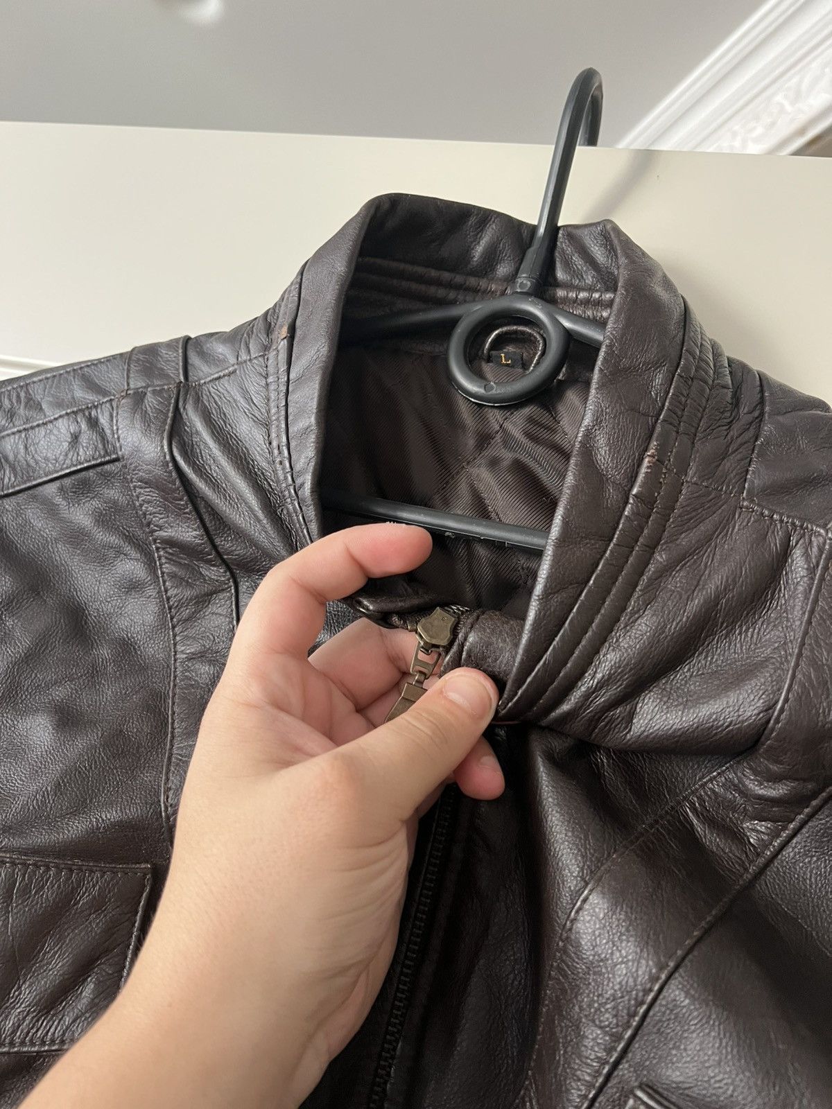 Genuine Leather Vintage Yorn Leather Vest Men’s Brown Genuine Leather Moto Size US L / EU 52-54 / 3 - 9 Thumbnail