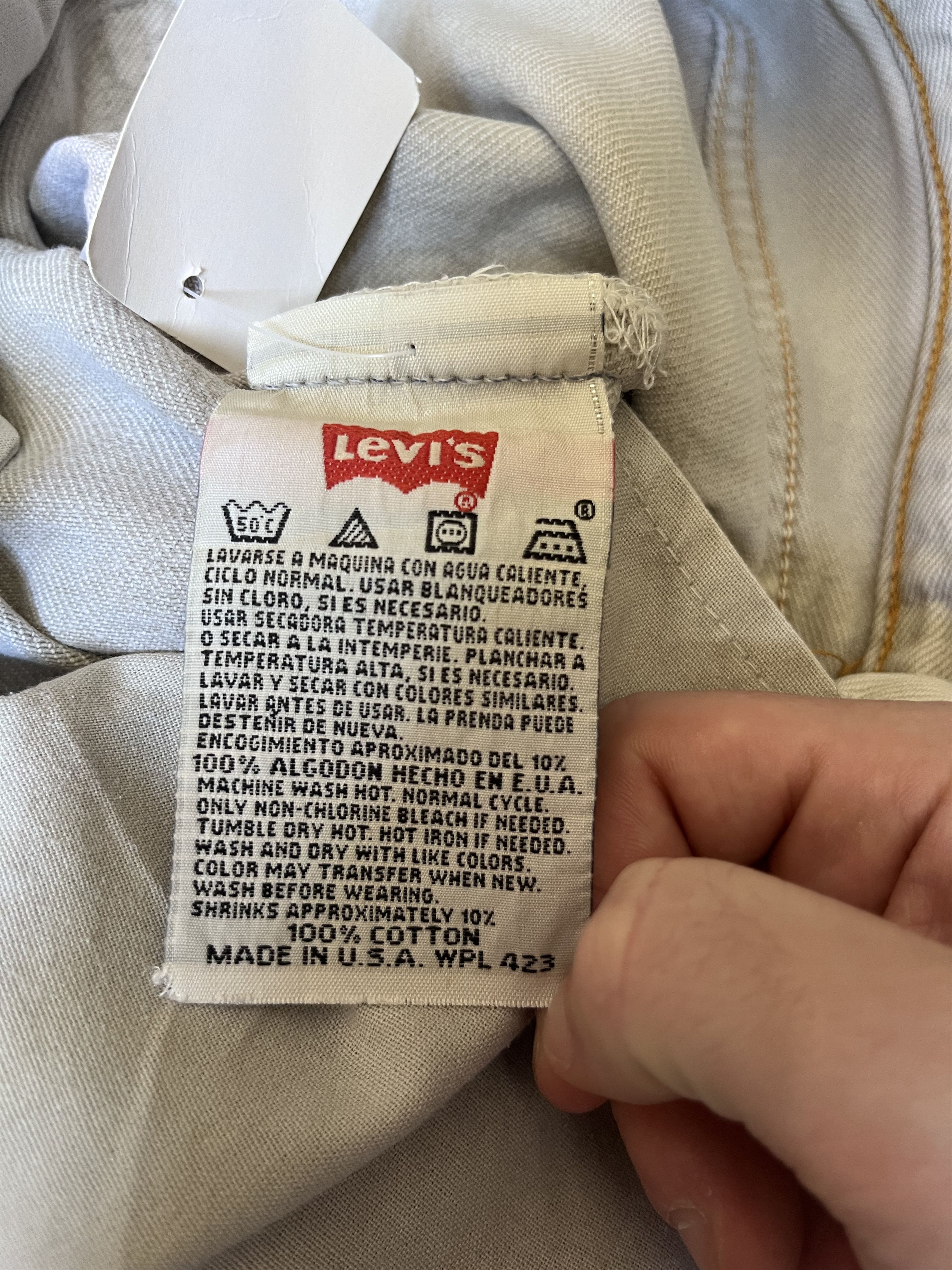 Levi's Levi’s 501XX Men’s Jeans W28 L34 – USA 1995 – Beige– Vintage Size US 30 / EU 46 - 5 Thumbnail
