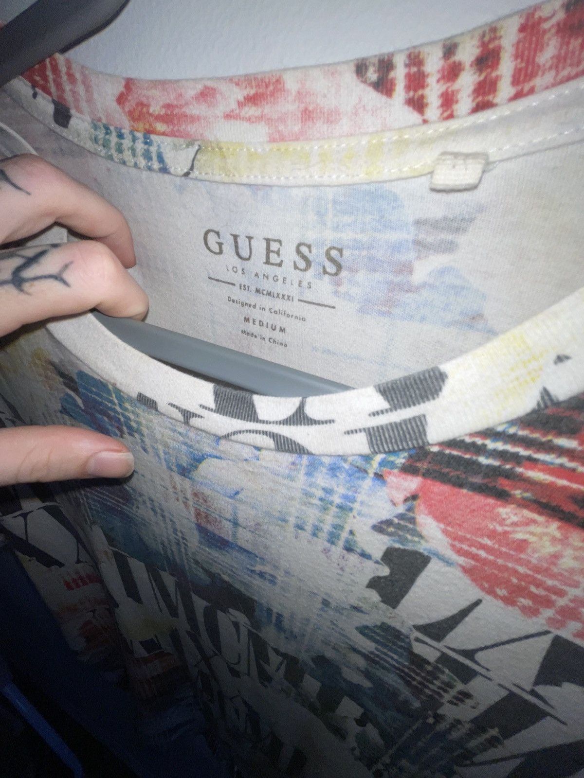 Guess GUESS floral flannel numeral tee🇬🇧 Size US M / EU 48-50 / 2 - 2 Thumbnail