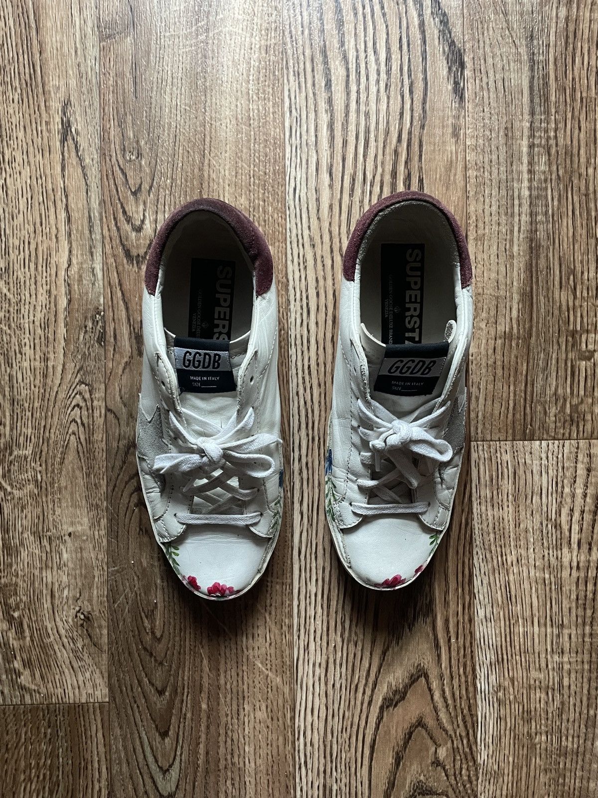 Golden Goose ❗️RARE ❗️ Golden Goose Superstar Floral Hand printed sneakers Size US 6 / IT 36 - 2 Thumbnail