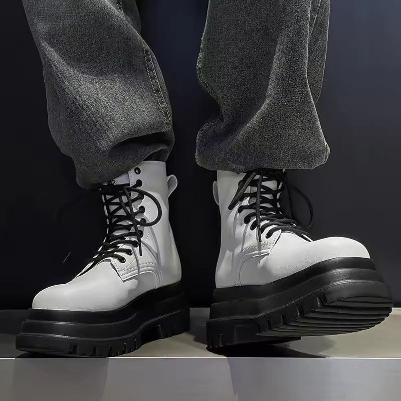 Japanese Brand Thick Soled High Top Men Pu Leather Boots Size US 6 / EU 39 - 5 Thumbnail