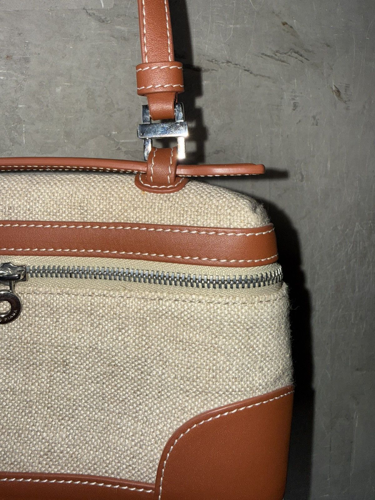 Loro Piana Loro Piana Extra Pocket L19 Canvas & Leather Top Handle Bag Size ONE SIZE - 4 Thumbnail