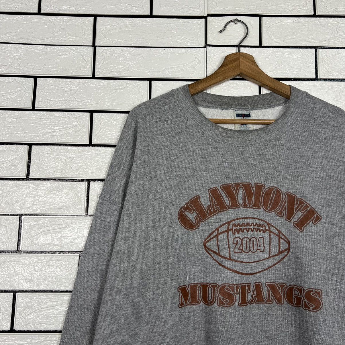 Jerzees Y2k Vintage CLAYMONT MUSTANGS Crewneck Sweatshirt #4092-C186 Size US XL / EU 56 / 4 - 4 Thumbnail