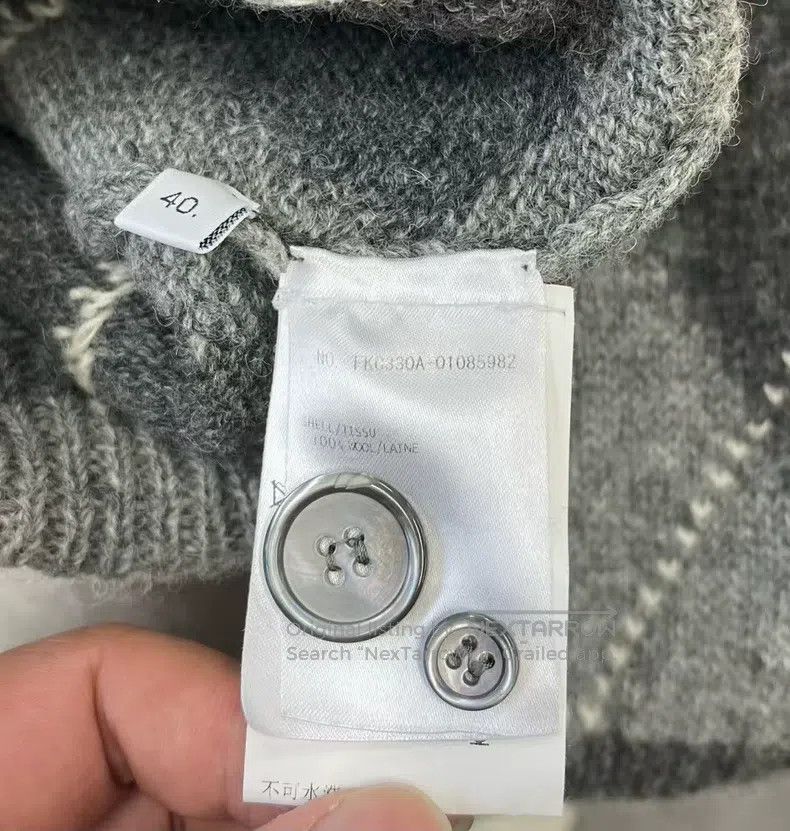 Thom Browne Thom Browne Grey Diamond Patterned Multicolor Wool Knit Ca Size S / US 4 / IT 40 - 4 Thumbnail