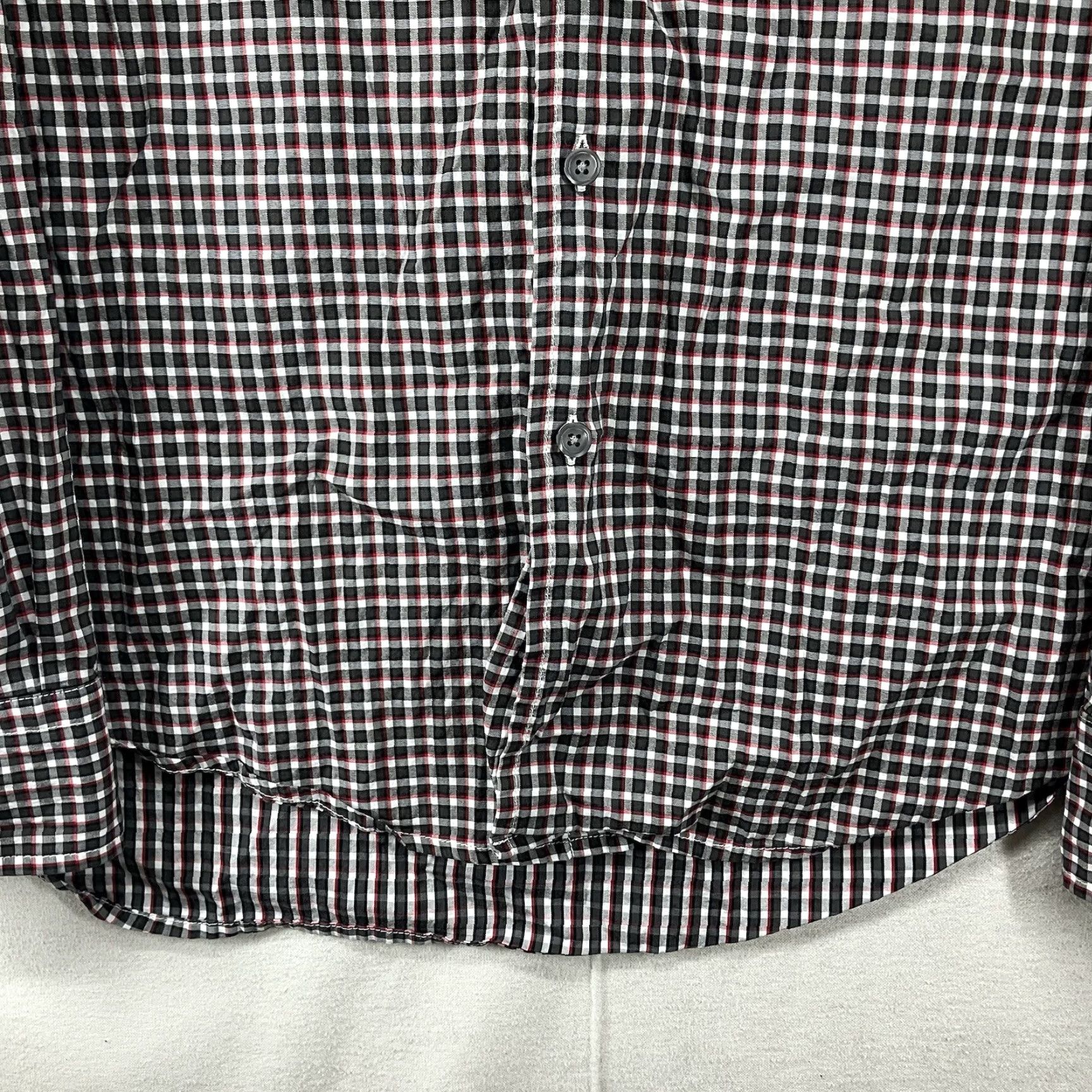 Vintage BC Clothing Expedition Button-Up Shirt Mens Large Red Black Plaid Comfort Stretch Casual All Seasons Short Sleeve? Wait Size US L / EU 52-54 / 3 - 7 Thumbnail