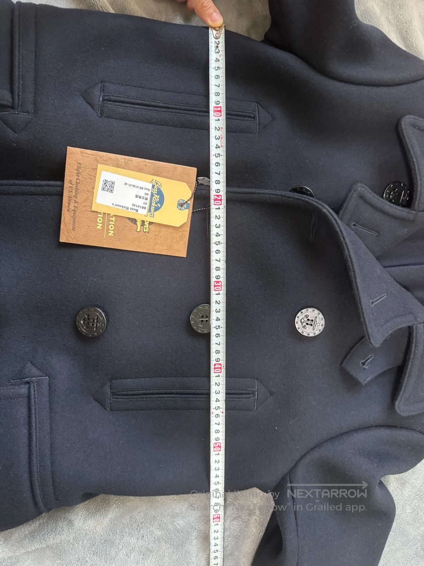 Buzz Rickson's Buzz Rickson 36oz Navy Wool Coat. Size US XXS / EU 40 - 6 Thumbnail
