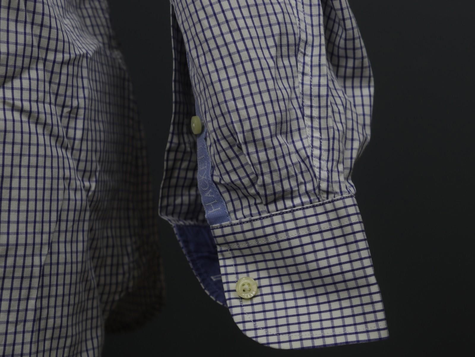 Designer Hackett London White Check Cotton Collar Shirt Size XL Size US XL / EU 56 / 4 - 6 Thumbnail