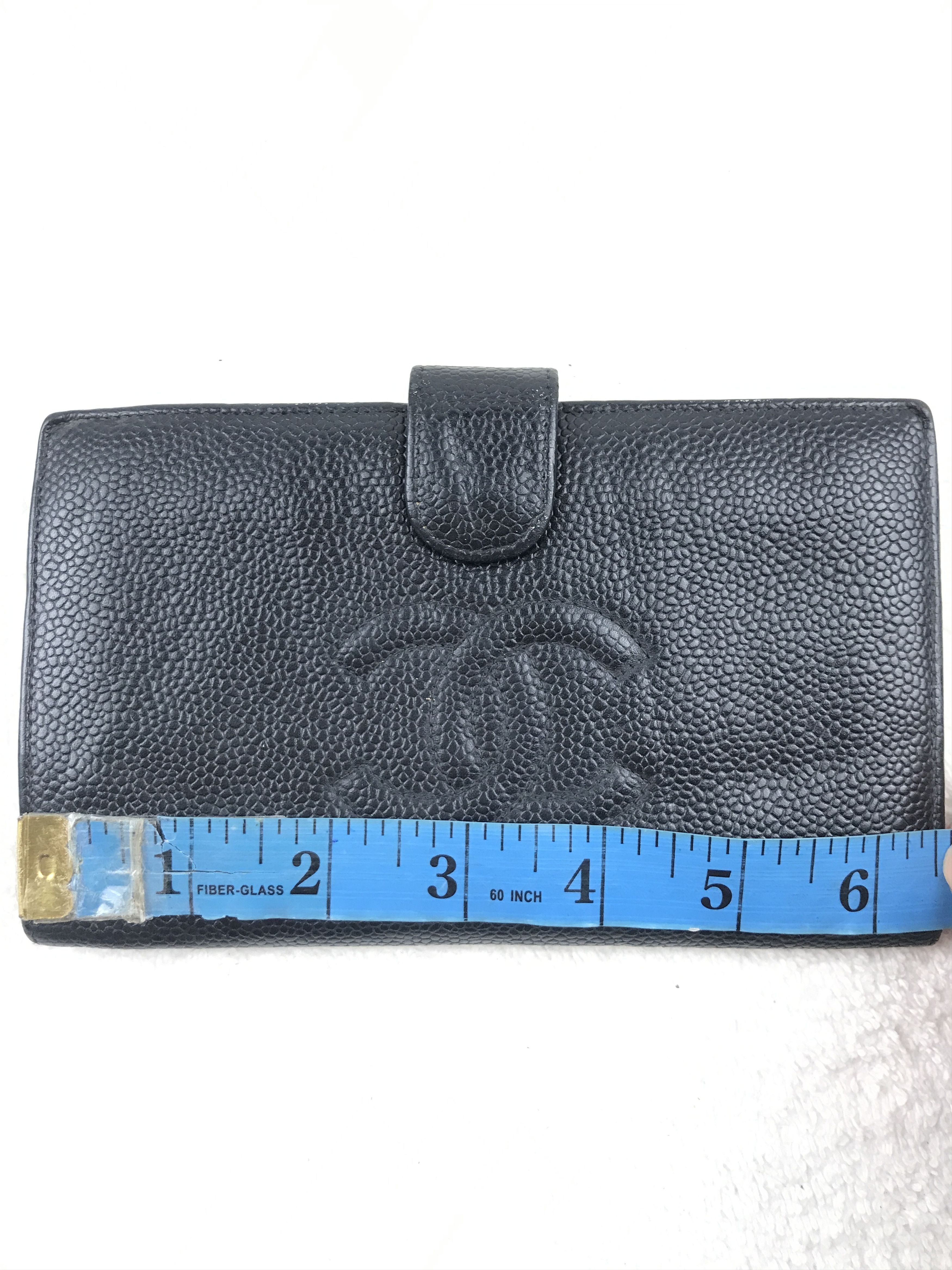 Chanel × Vintage Vintage Chanel Black Caviar CC Logo Bifold Wallet Size ONE SIZE - 5 Thumbnail