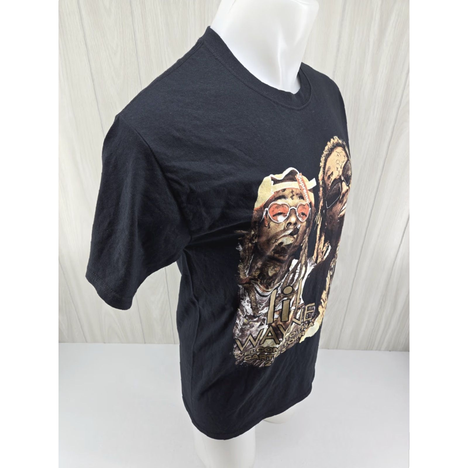 Fruit Of The Loom Lil Wayne Mens Medium Rapper 2023 Tour T-shirt Welcome To Tha Carter Tour Hip Hop Music Rap Shirt Men Black Cotton Knit Short Sleeve Round Neck Moto? Size US M / EU 48-50 / 2 - 7 Thumbnail