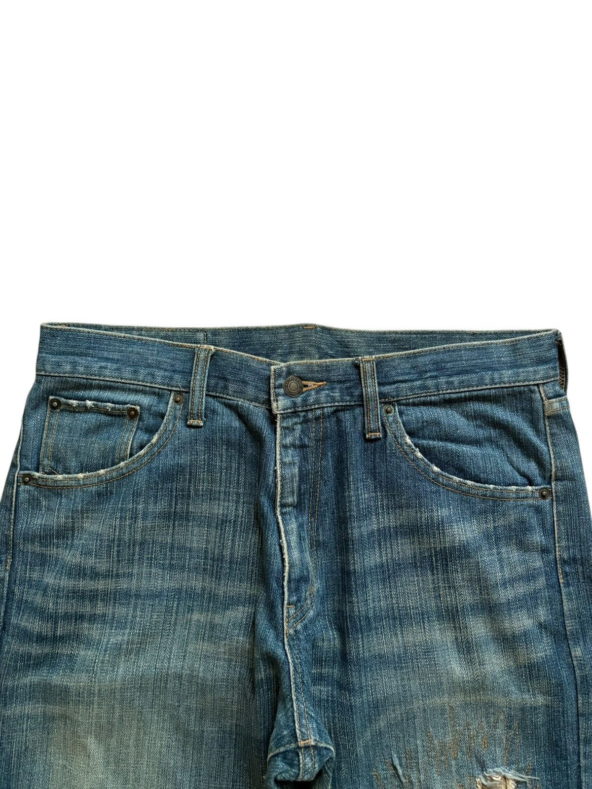 Japanese Brand Vintage Japanese Brand Mud Wash Sashiko Patched Baggy Jeans Size US 33 - 4 Thumbnail