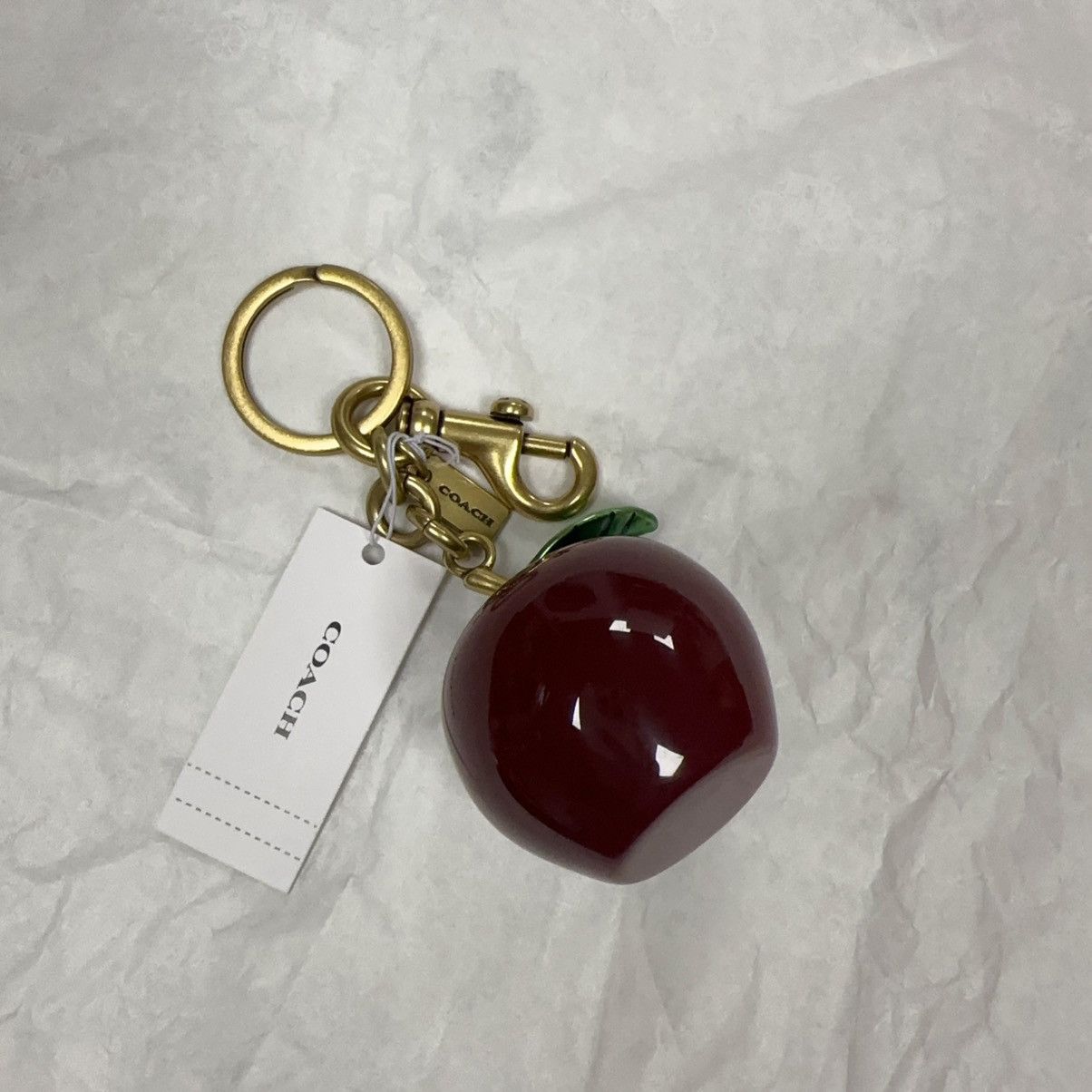 Coach NWT Limited Coach Small Resin Apple Bag Charm Brass / Red Size ONE SIZE - 4 Thumbnail