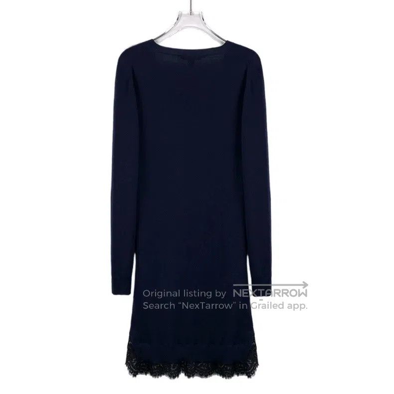 Louis Vuitton Louis Vuitton Dark Blue Logo Wool V-Neck Long Sleeve Lace Size S / US 4 / IT 40 - 2 Thumbnail