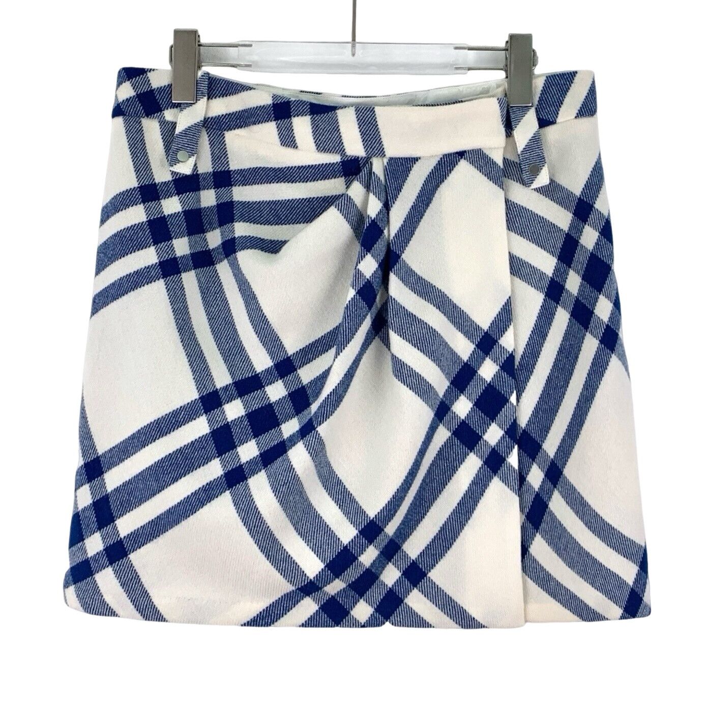 Burberry Burberry Blue Check Wool Mini Skirt IT 42 Size 28" / US 6 / IT 42 - 1 Thumbnail