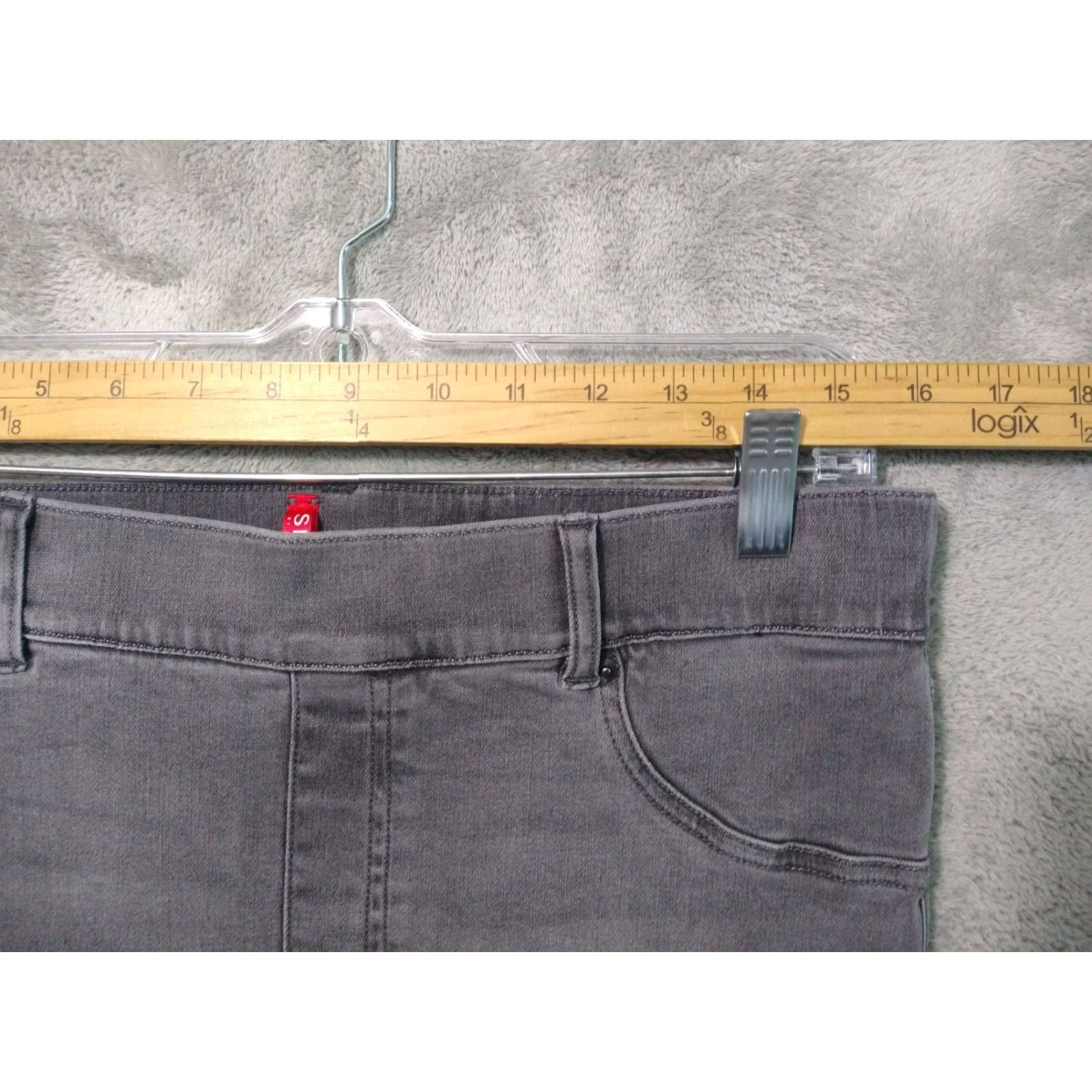 Spanx Spanx Jeans Women XL Black Denim Skinny Distressed Jegging Ankle Pull On Size 40" / US 18 - 3 Thumbnail