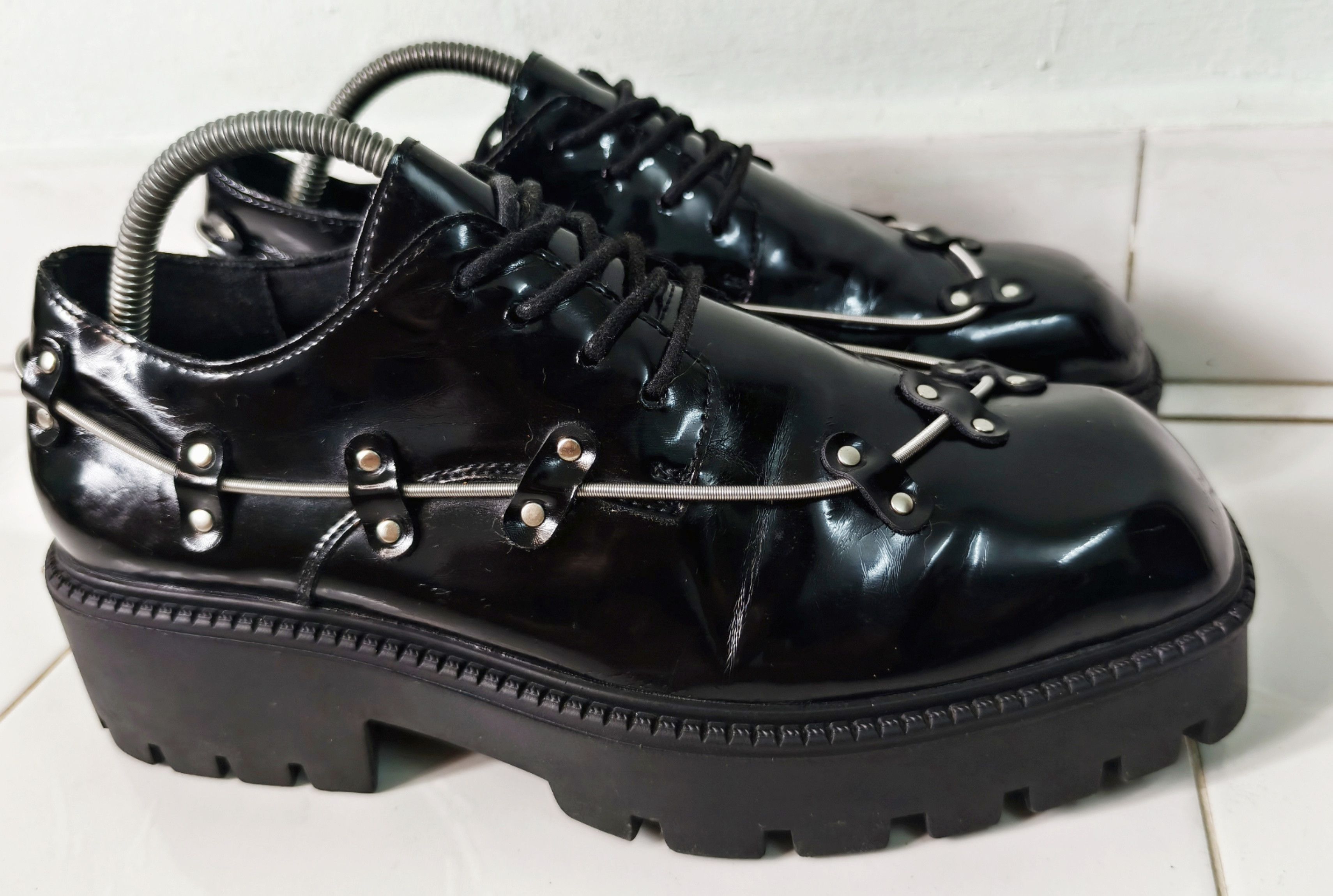 Japanese Brand British style niche square toe spring black oxford shoes Size US 6 / EU 39 - 4 Thumbnail