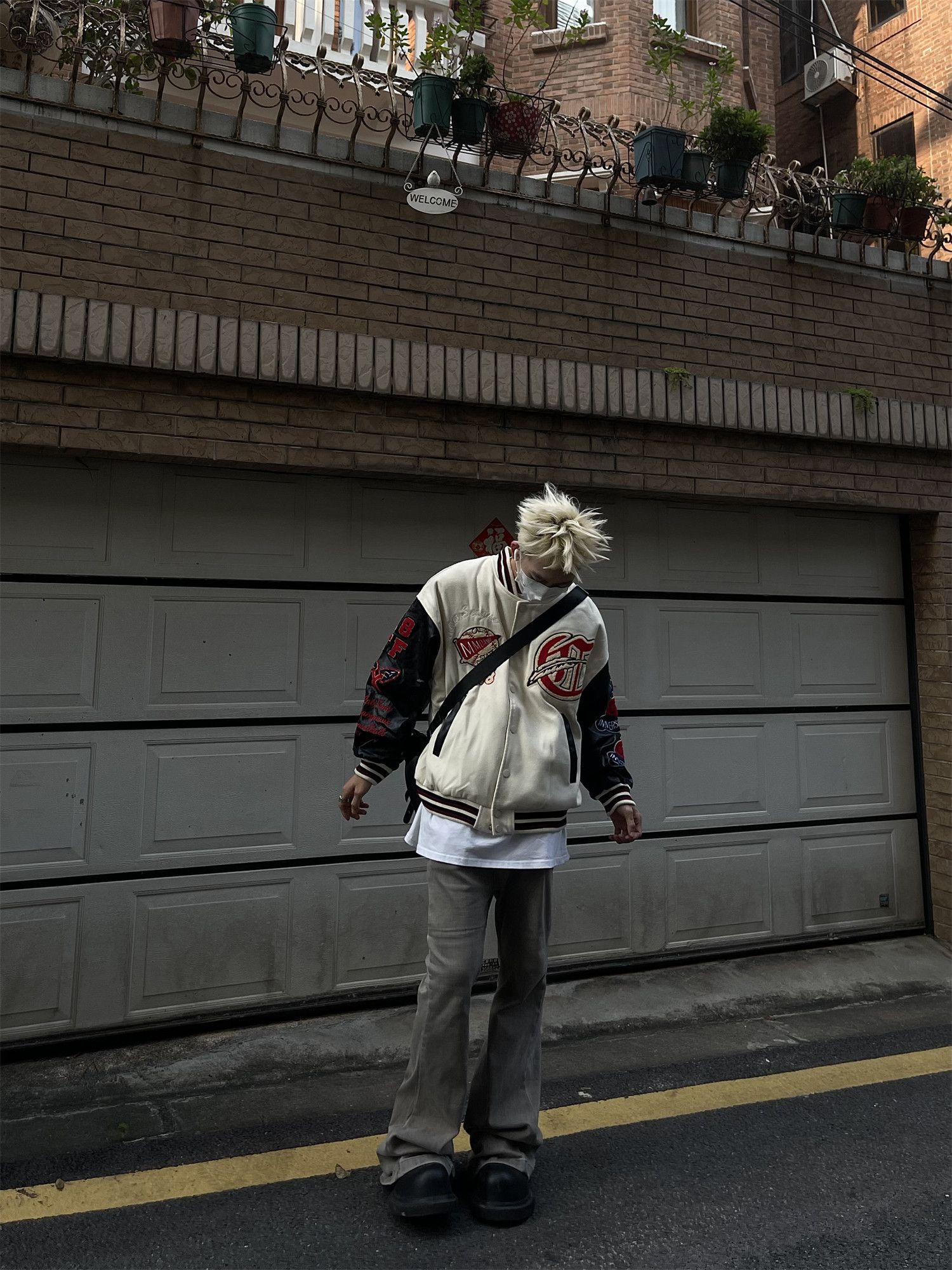 Designer × Japanese Brand Vintage Flocked Varsity Jacket Size US L / EU 52-54 / 3 - 2 Thumbnail