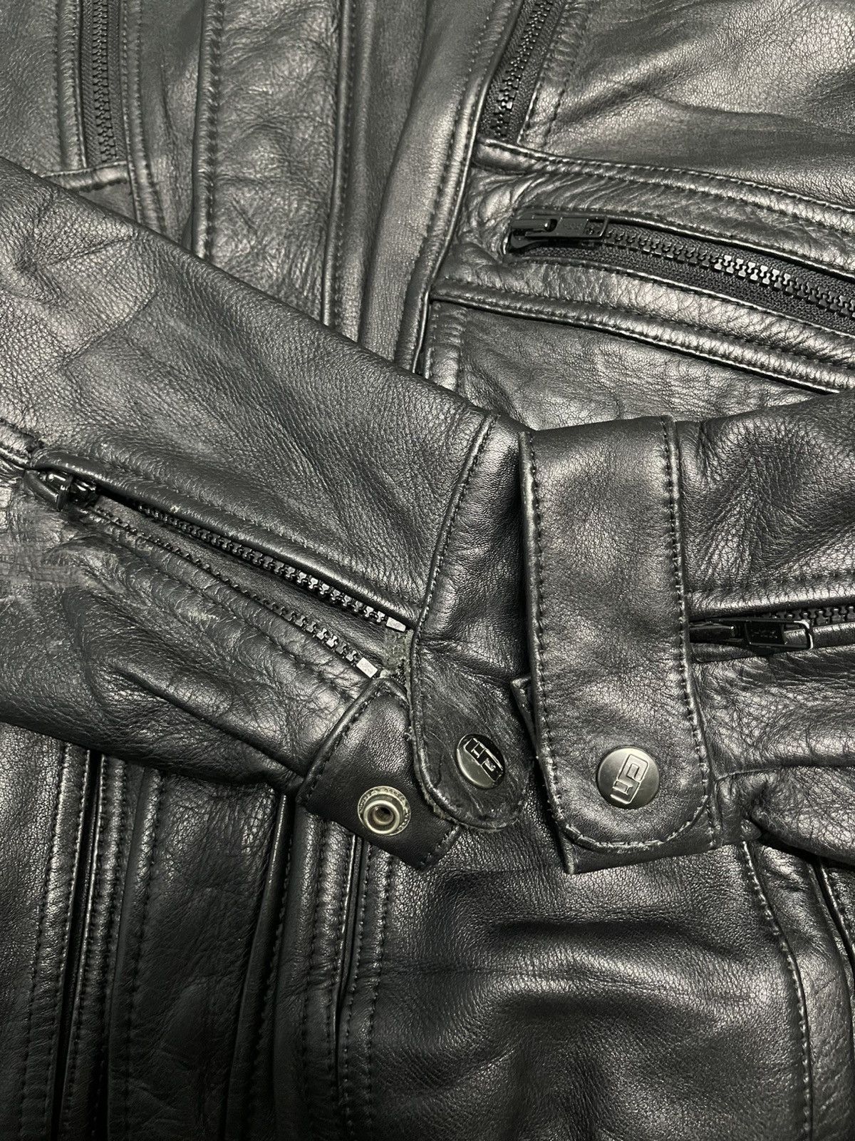 Other Vintage PLICANA leather biker Jacket Size US L / EU 52-54 / 3 - 12 Thumbnail