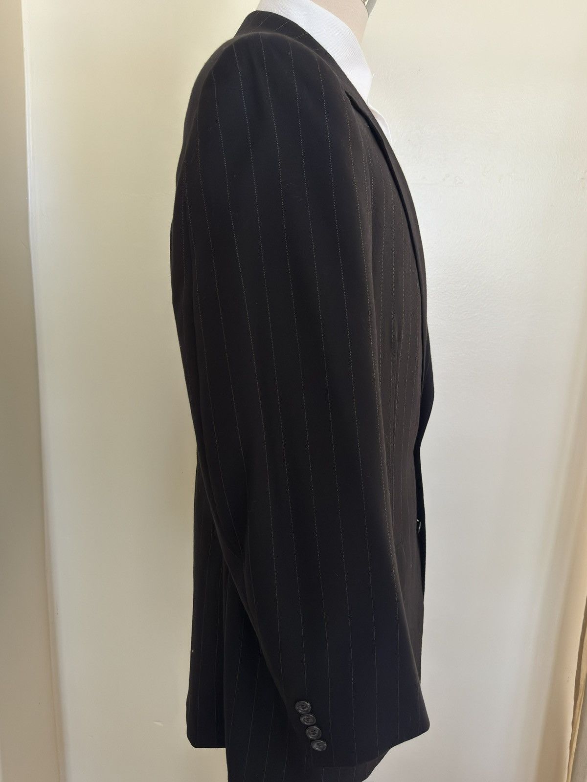 Oxxford Clothes OXXFORD CLOTHES Black Pinstripe Wool Suit Size 42T $4295 Size 42L - 6 Thumbnail