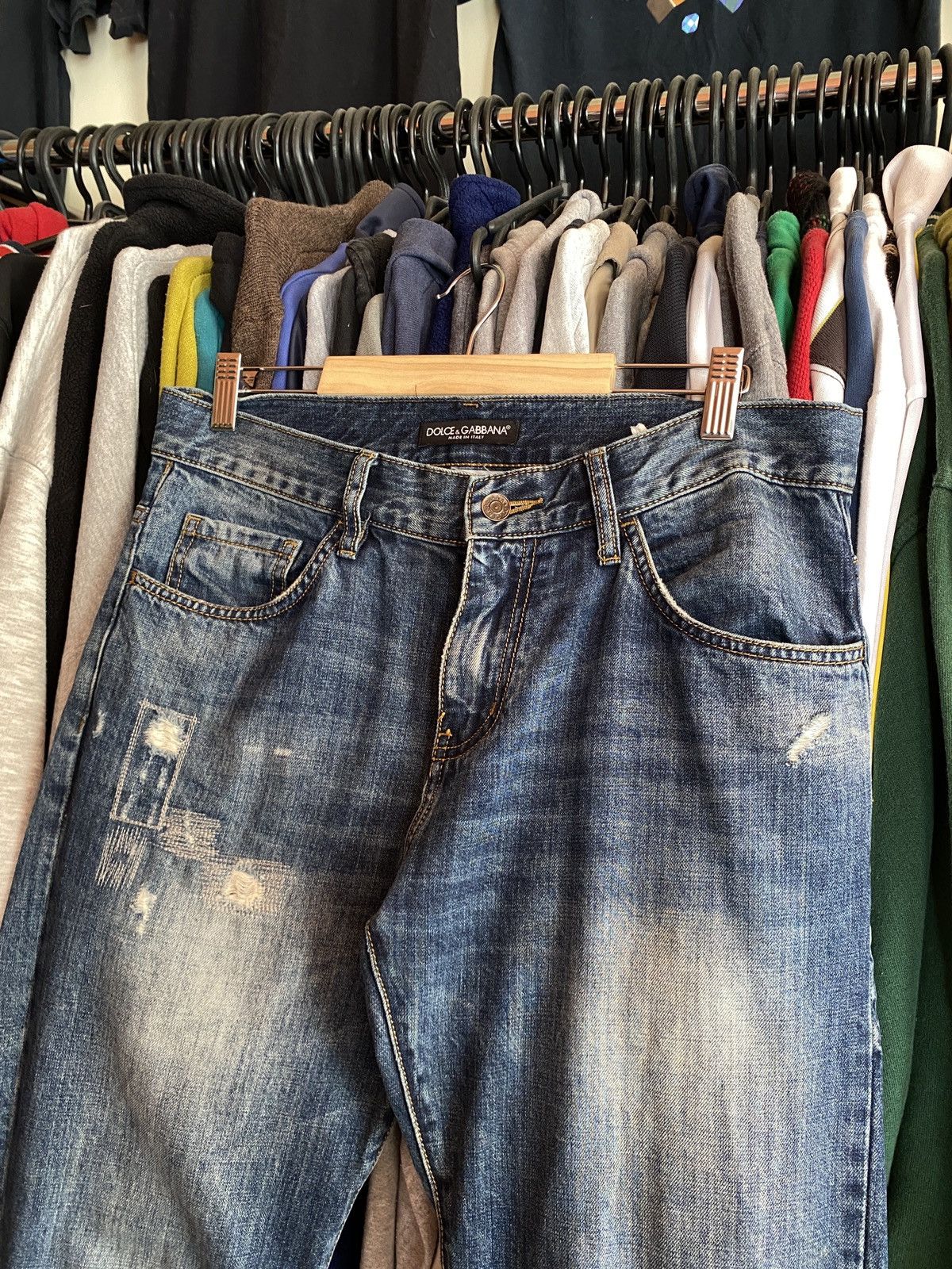 Dolce & Gabbana VINTAGE DOLCE & GABBANA DISTRESSED JEANS Y2k Size US 32 / EU 48 - 2 Thumbnail
