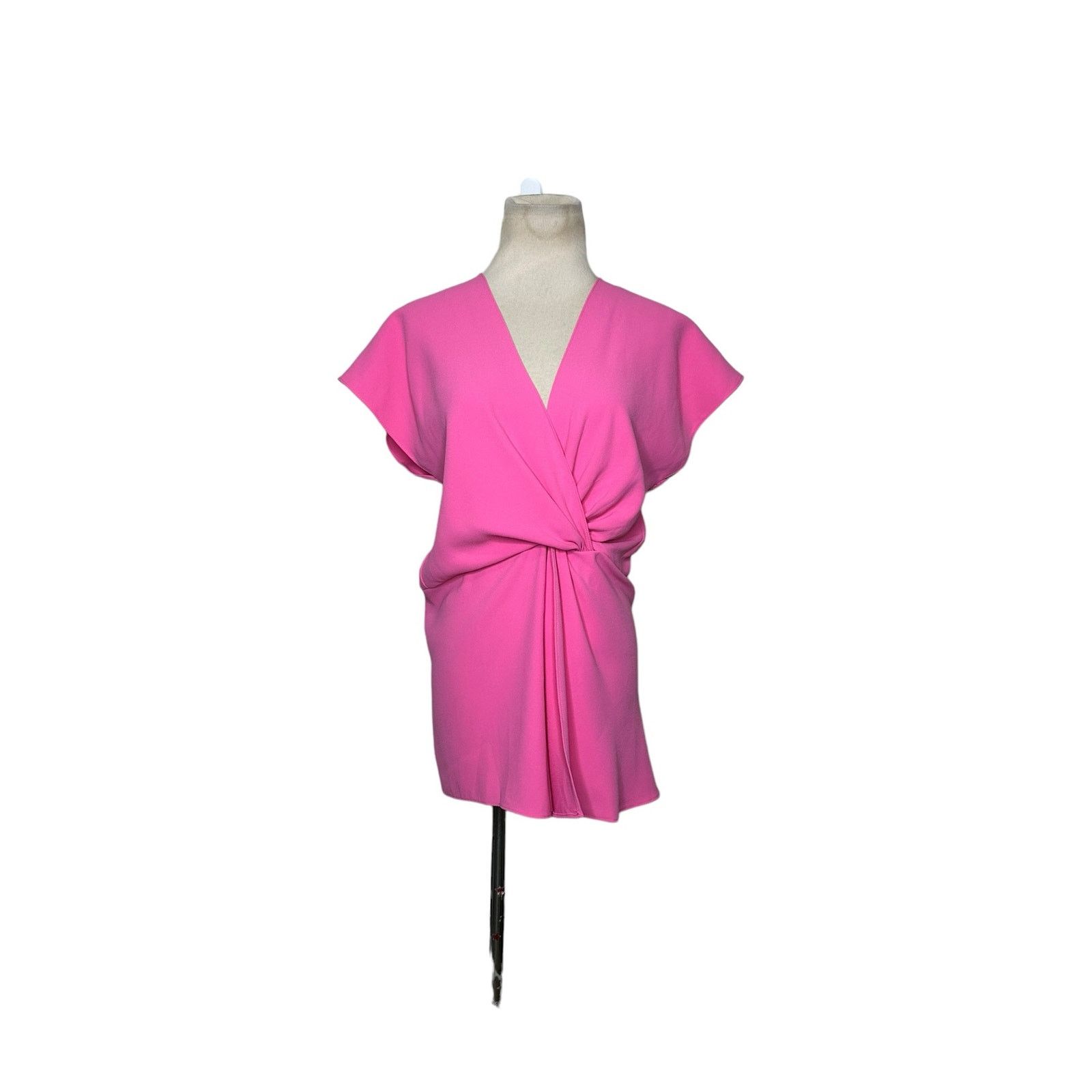 Zara Zara pink deep V neck crossed twist blouse size Medium Size M / US 6-8 / IT 42-44 - 11 Thumbnail