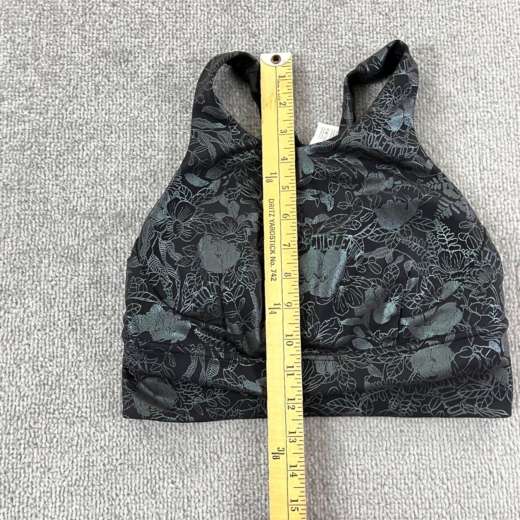 Lululemon LULULEMON Wunder Train Long Line Bra Womens Size 6 Black LW2DC0S Flourish Size ONE SIZE - 5 Thumbnail