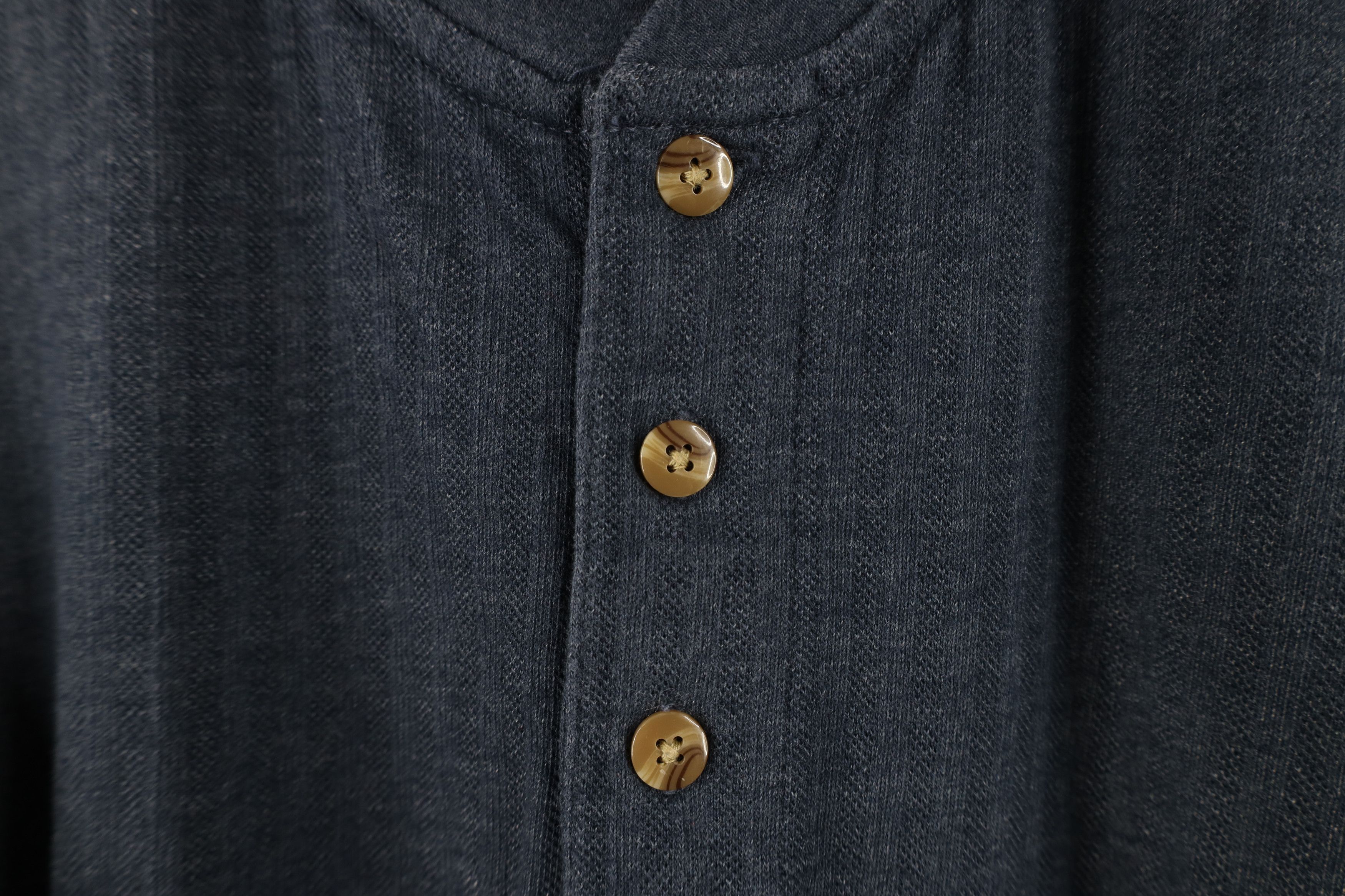 Vintage Vintage 90s Streetwear Blank Ribbed Knit Henley T-Shirt Blue Size US XL / EU 56 / 4 - 4 Thumbnail