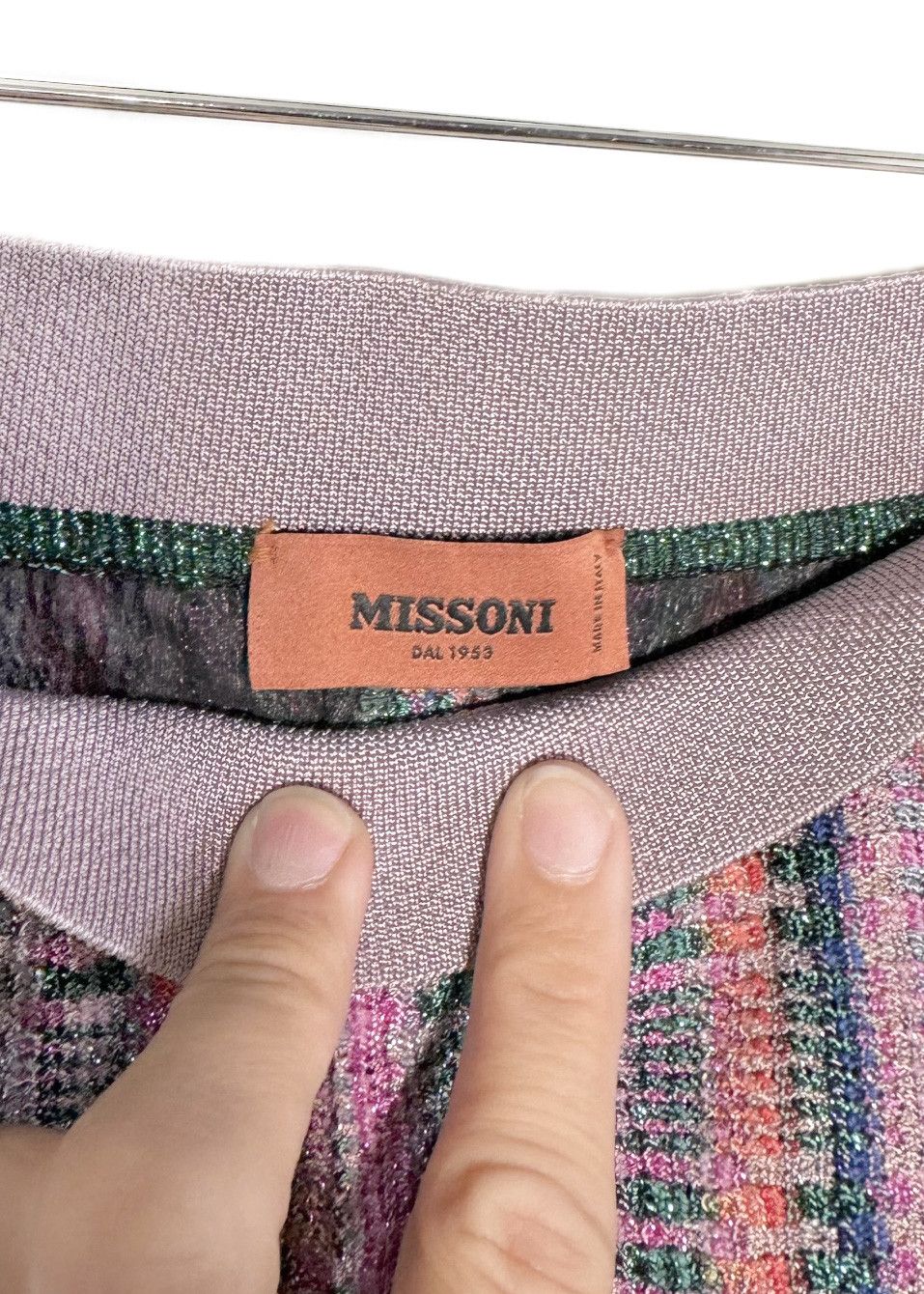 Missoni Missoni Multicolour Pink Metallic Striped Wide Leg Pants Size 27" / US 4 / IT 40 - 5 Thumbnail