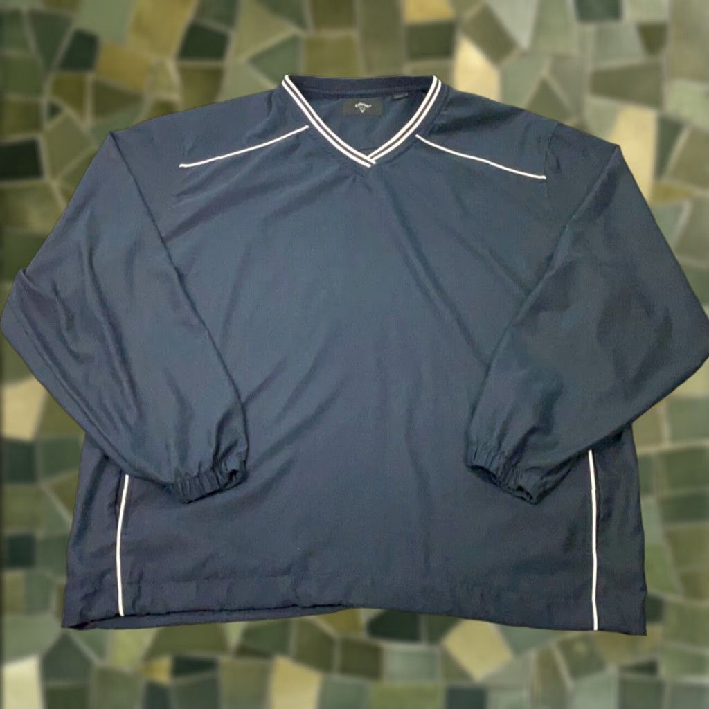 Callaway Callaway Mens Golf Shirt Large Blue Pullover Windbreaker Pockets V-Neck Size US L / EU 52-54 / 3 - 1 Thumbnail