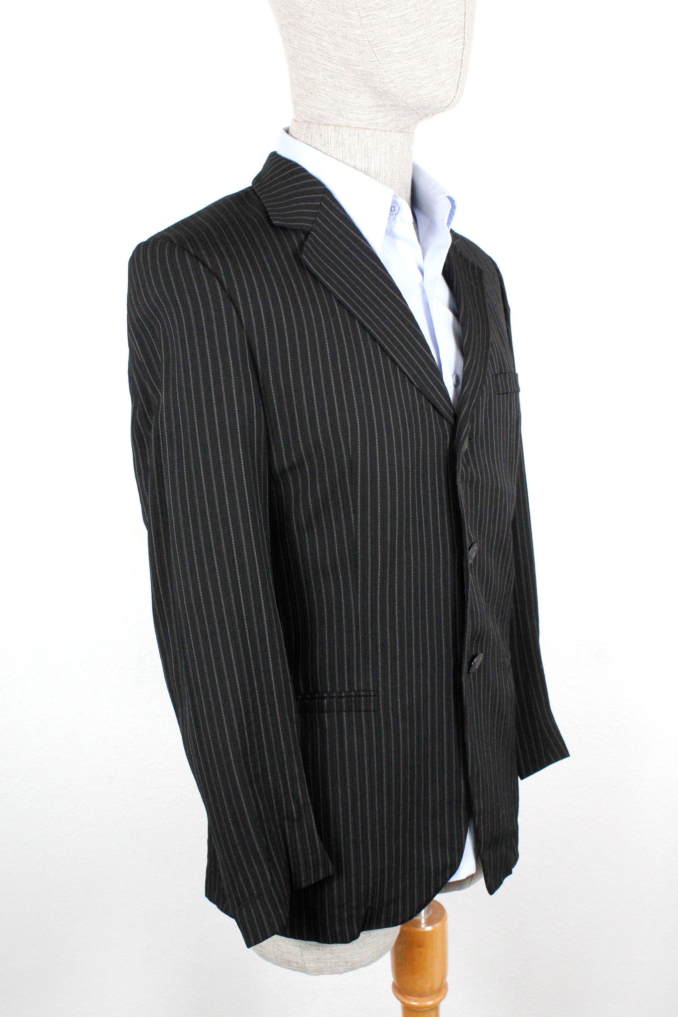 Versace Vintage Versace Classic V2 Striped Knit Black Blazer Jacket Size US M / EU 48-50 / 2 - 7 Thumbnail