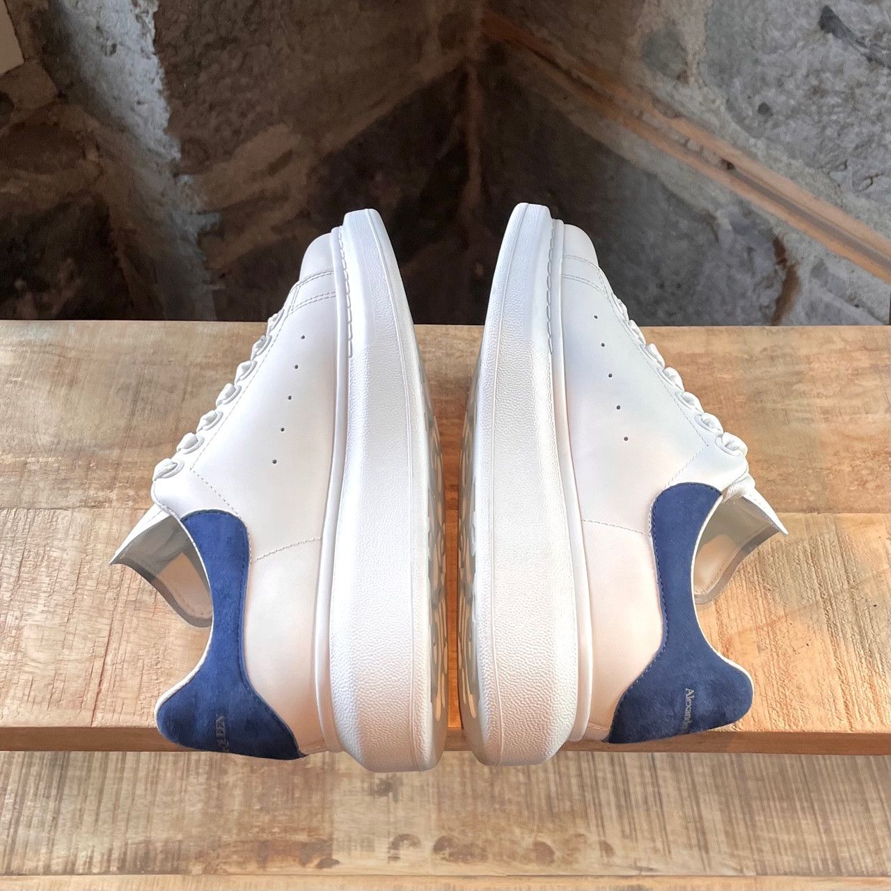 Alexander McQueen Alexander McQueen White Leather Blue Suede Sneakers Size US 9.5 / IT 39.5 - 6 Thumbnail