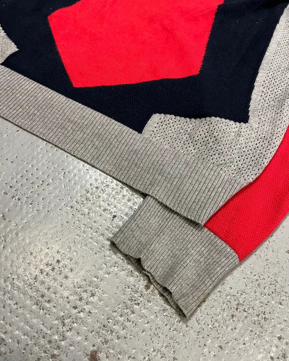 Dirk Bikkembergs Bikkembergs Grey Navy Red Colorblock Sweater Size US M / EU 48-50 / 2 - 6 Thumbnail
