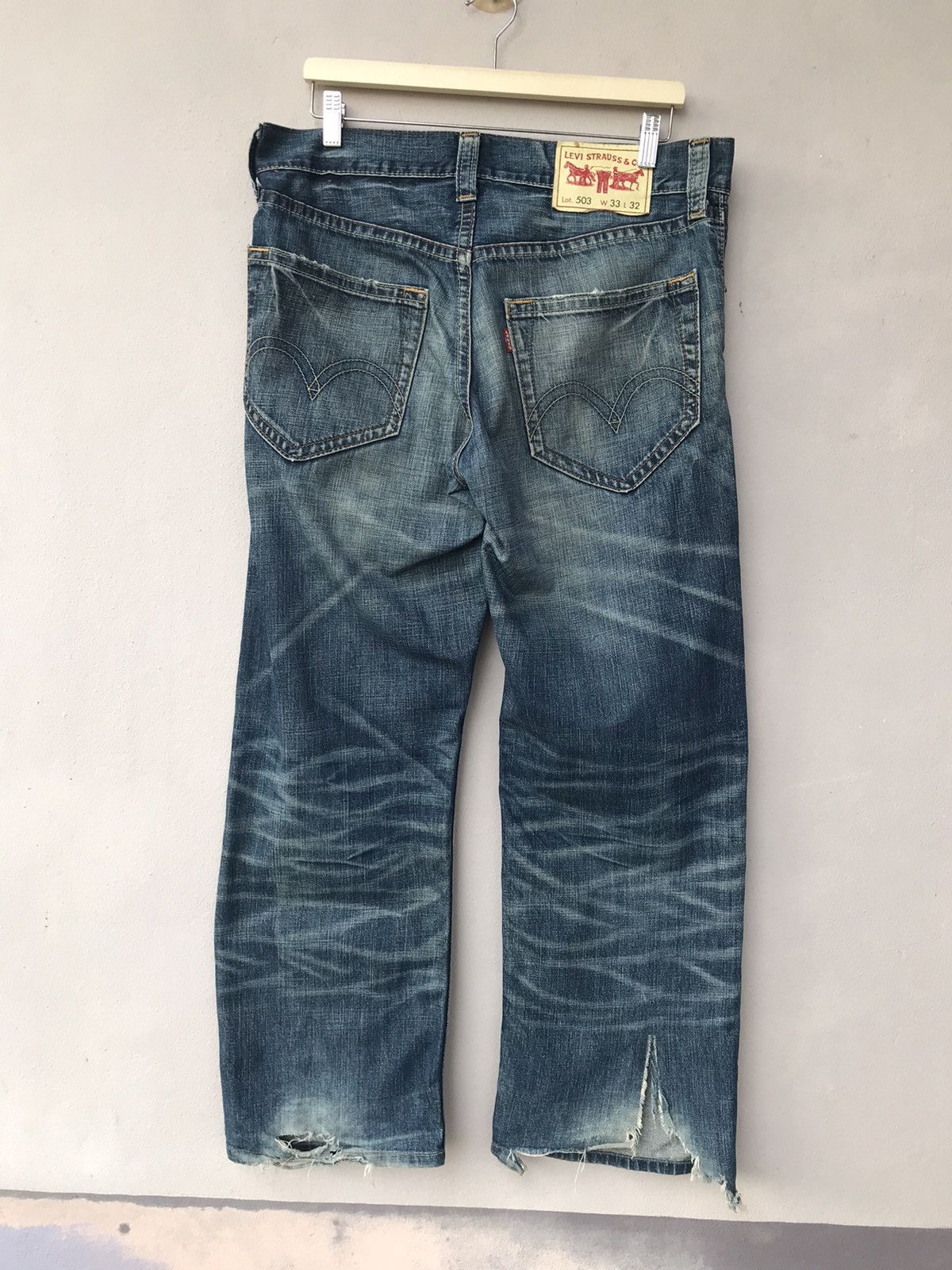 Levi's Vintage Levis 503 Distressed Denim Size US 35 - 7 Thumbnail