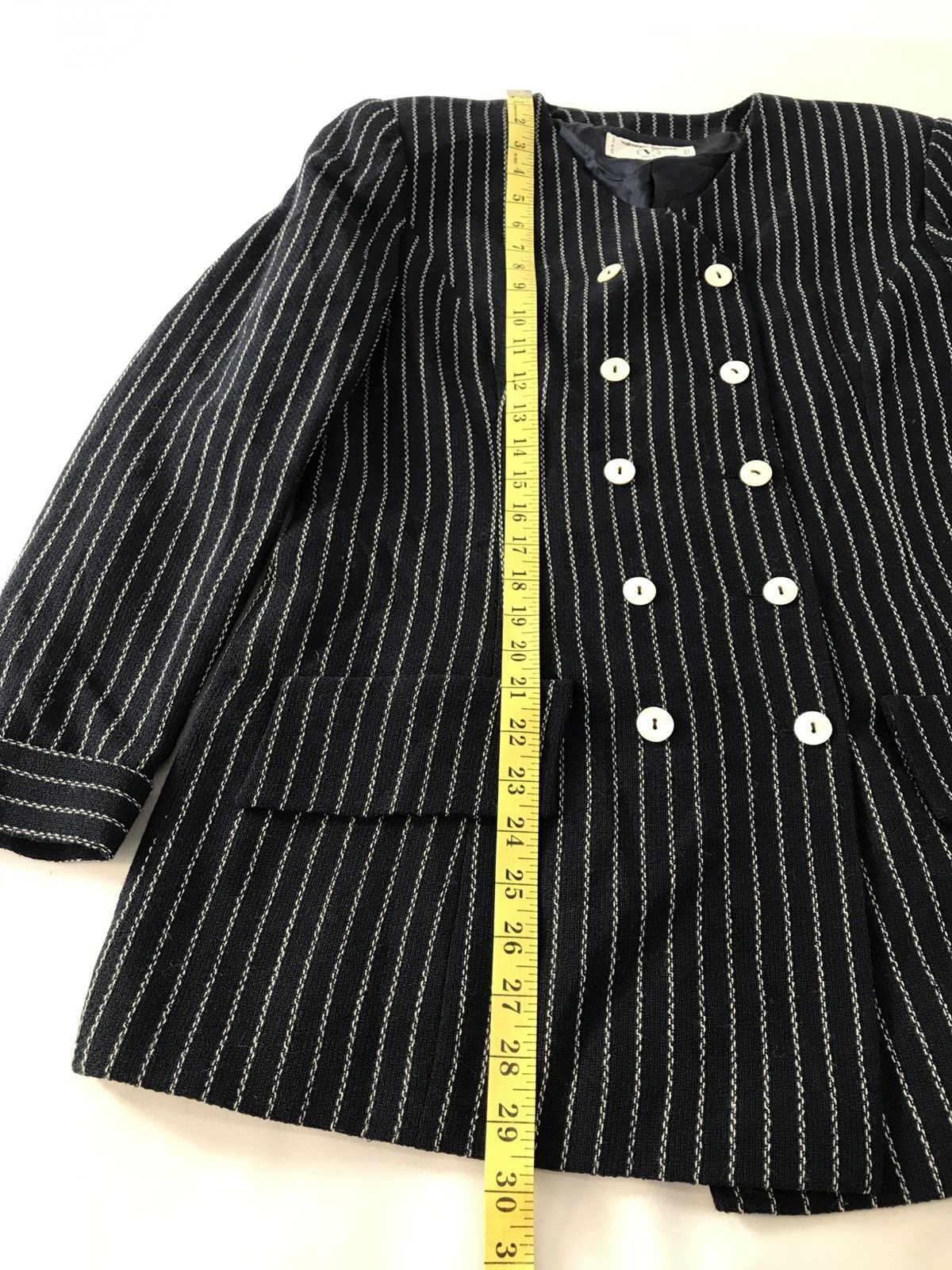 Valentino Valentino Garavani Pinstripe Double Breasted Blazer Coat Size M / US 6-8 / IT 42-44 - 11 Thumbnail