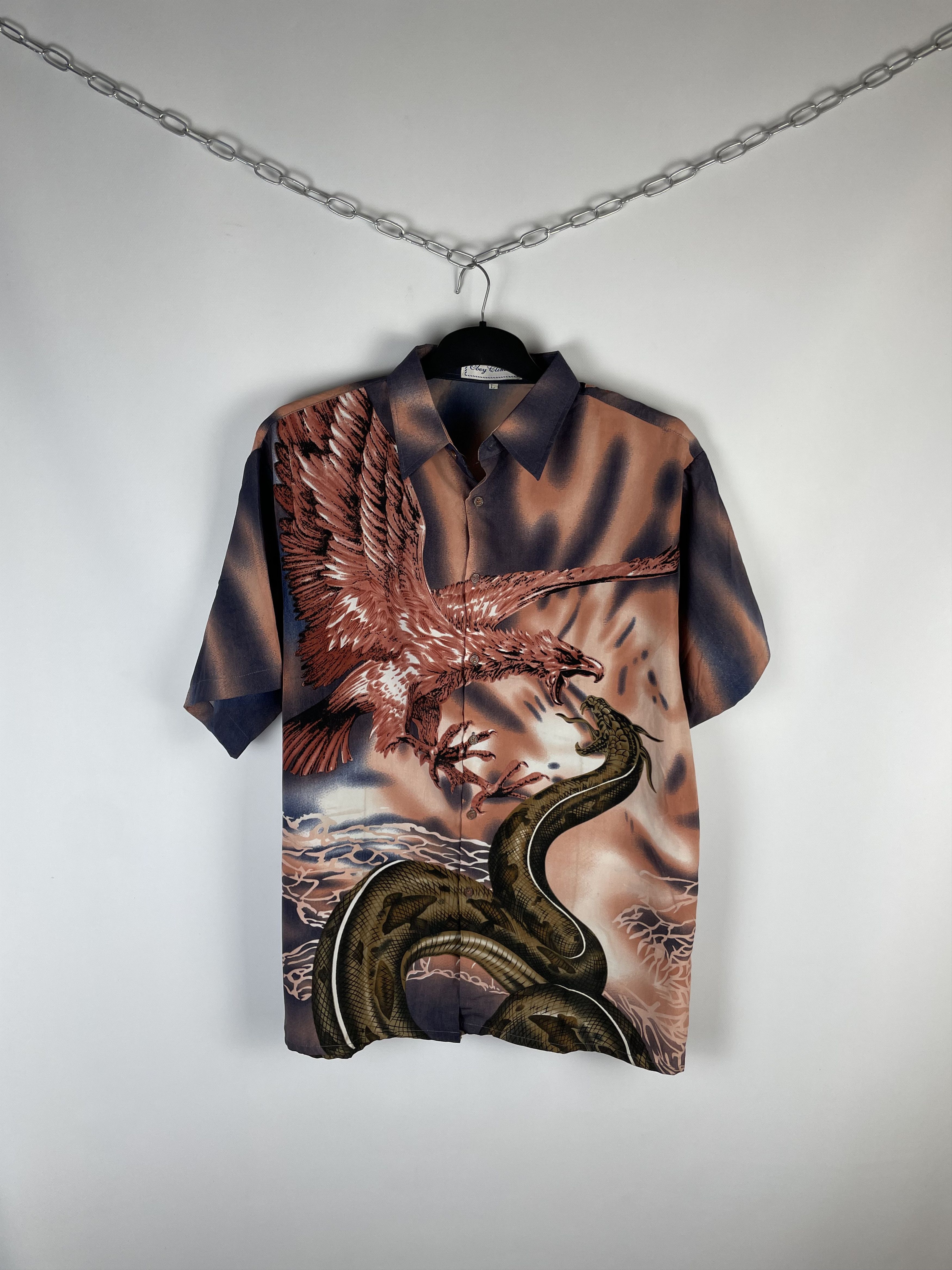 Japanese Brand Vintage Japanese Style Art Dragon Streetwear Shirt Size US L / EU 52-54 / 3 - 1 Thumbnail