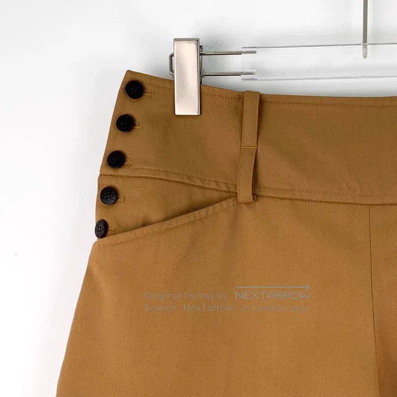 Hermes Hermes Brown Logo Buckle Decorated Wool High Waist Shorts Size 25" / US 0 / IT 36 - 3 Thumbnail