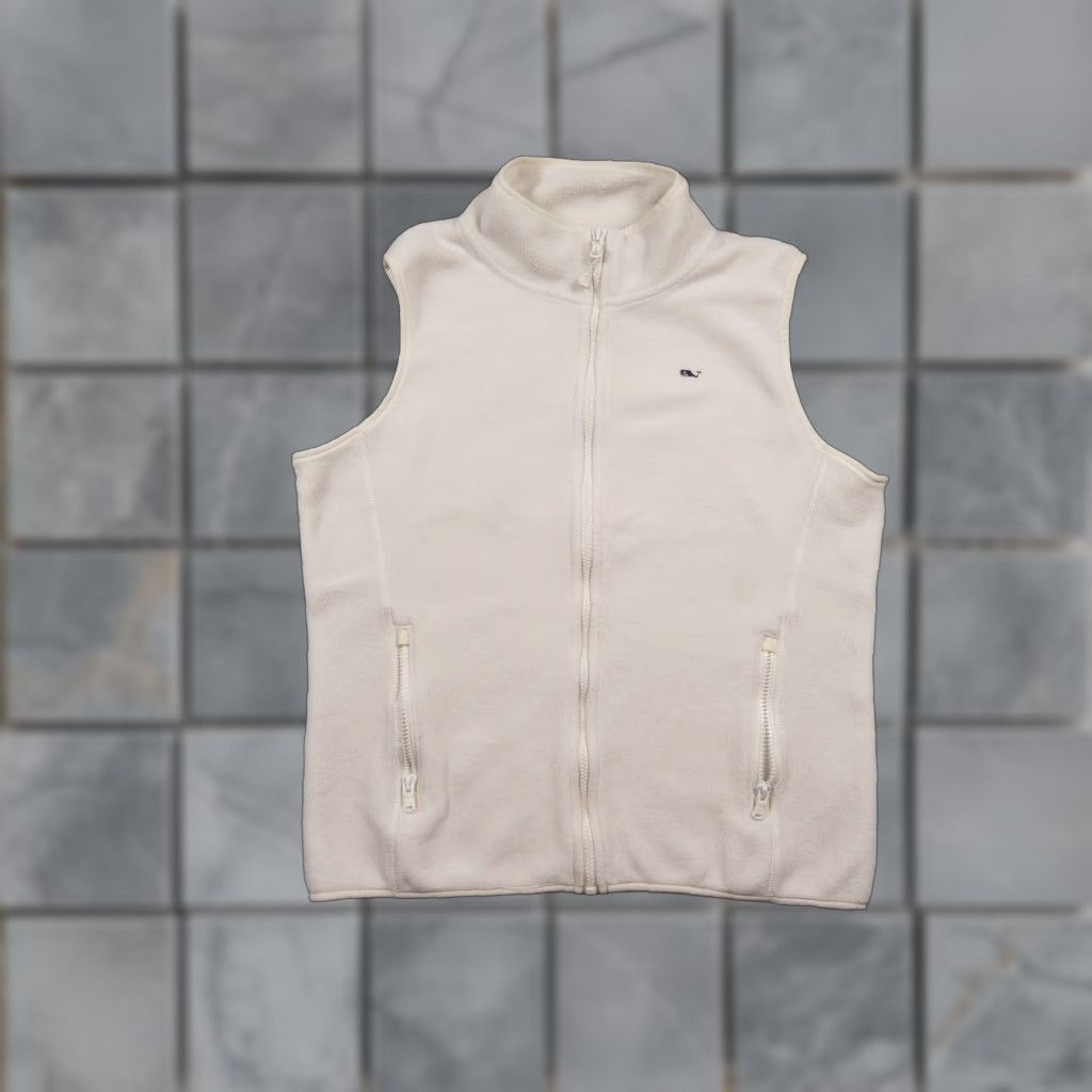 Vineyard Vines Vineyard Vines Jacket Womens Medium White Vest Fleece Full Zip Outdoors Ladies Size M / US 6-8 / IT 42-44 - 1 Thumbnail